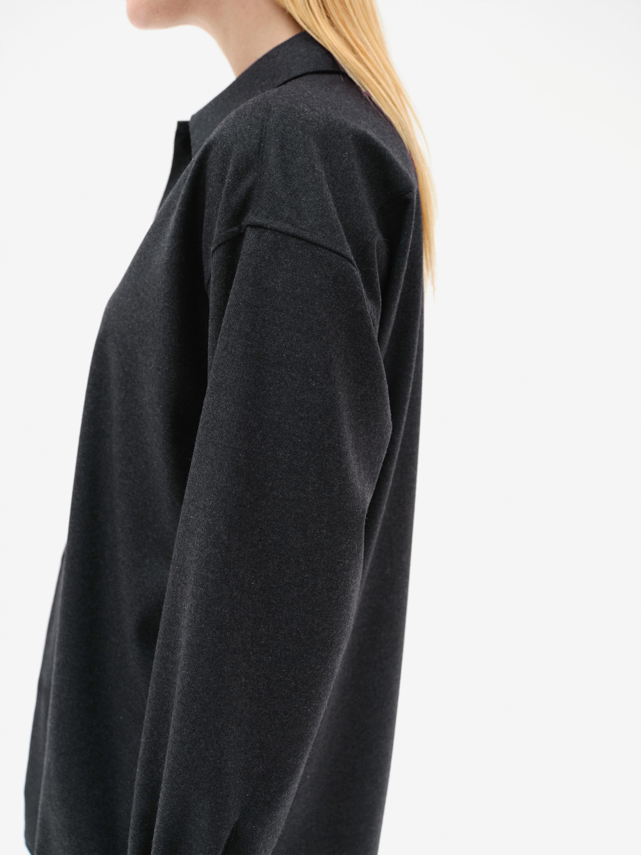 WOOL FULLING FLANNEL SHIRT 詳細画像 TOP CHARCOAL 3