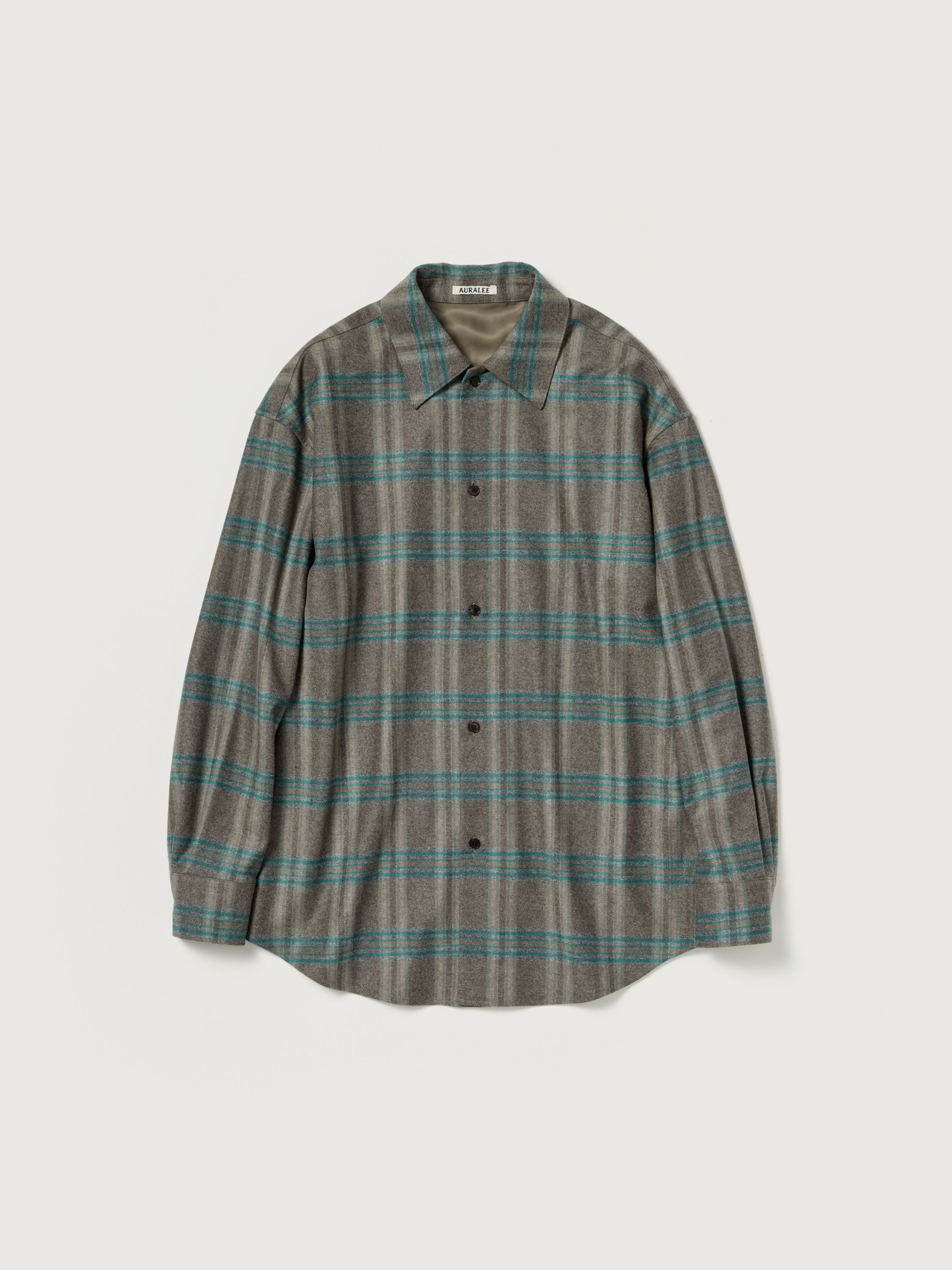 WOOL FULLING FLANNEL SHIRT 詳細画像 TOP BROWN GREEN CHECK 1