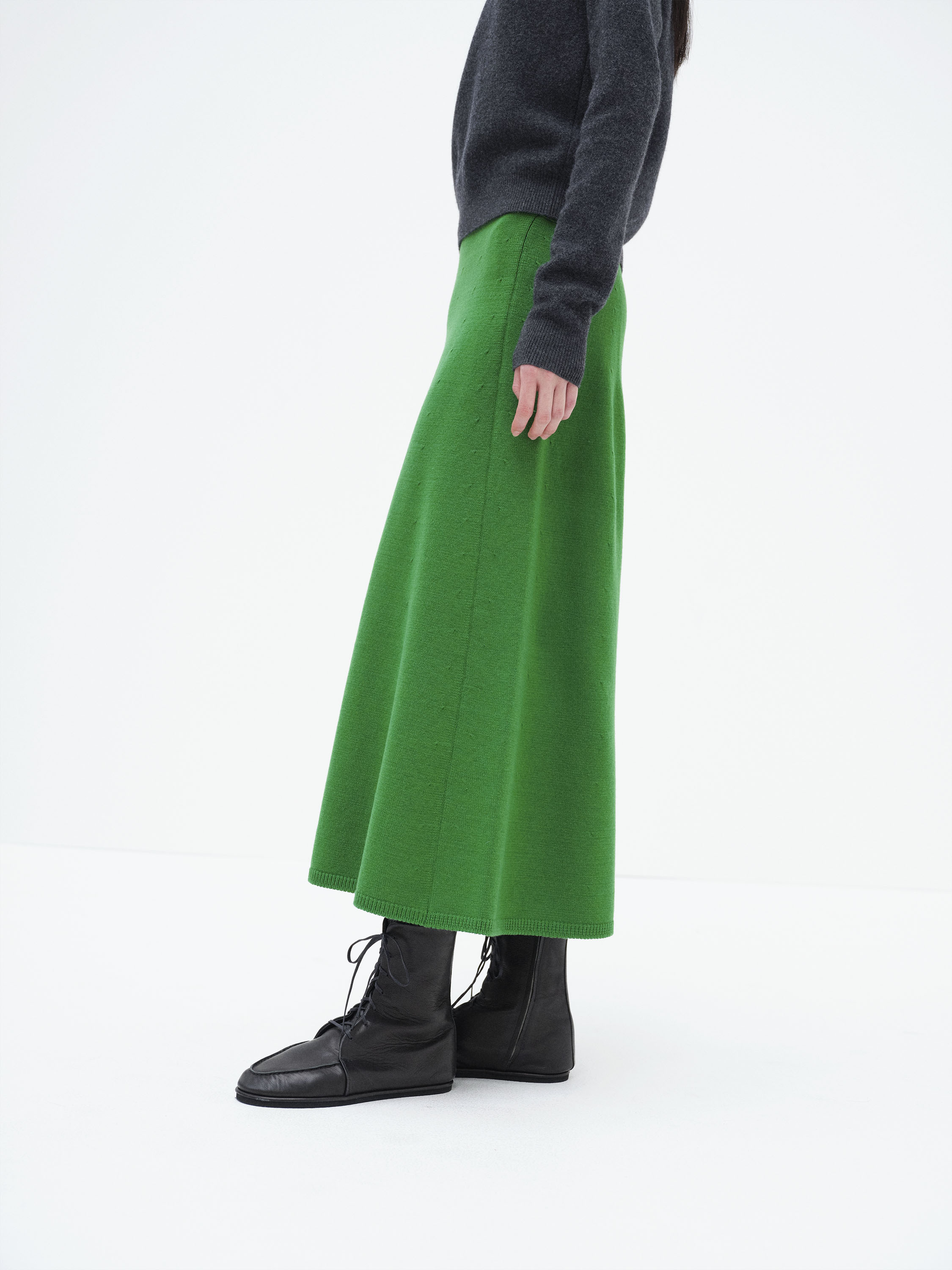 SUPER FINE WOOL KNIT SKIRT 詳細画像 GREEN 3