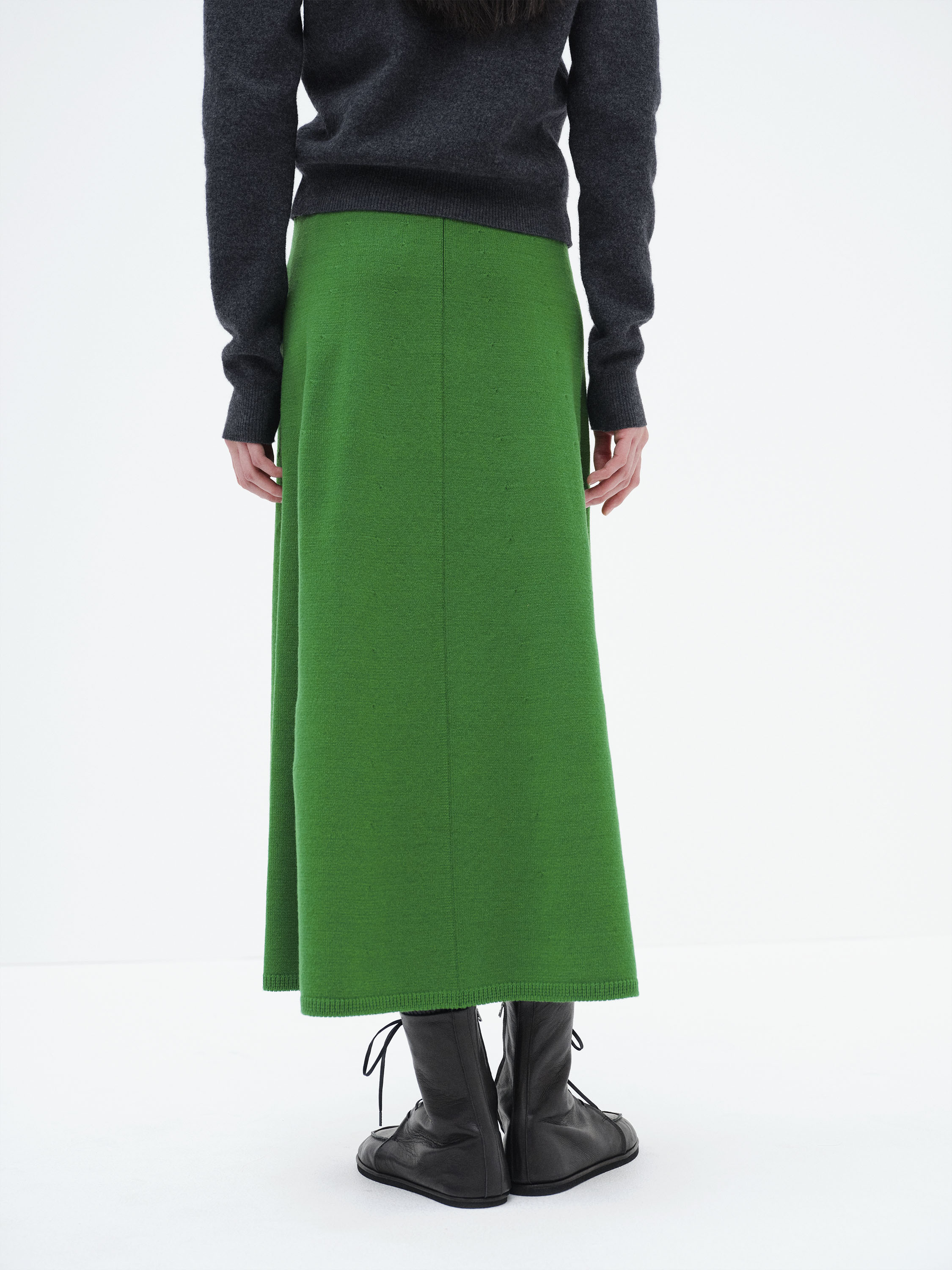 SUPER FINE WOOL KNIT SKIRT 詳細画像 GREEN 4