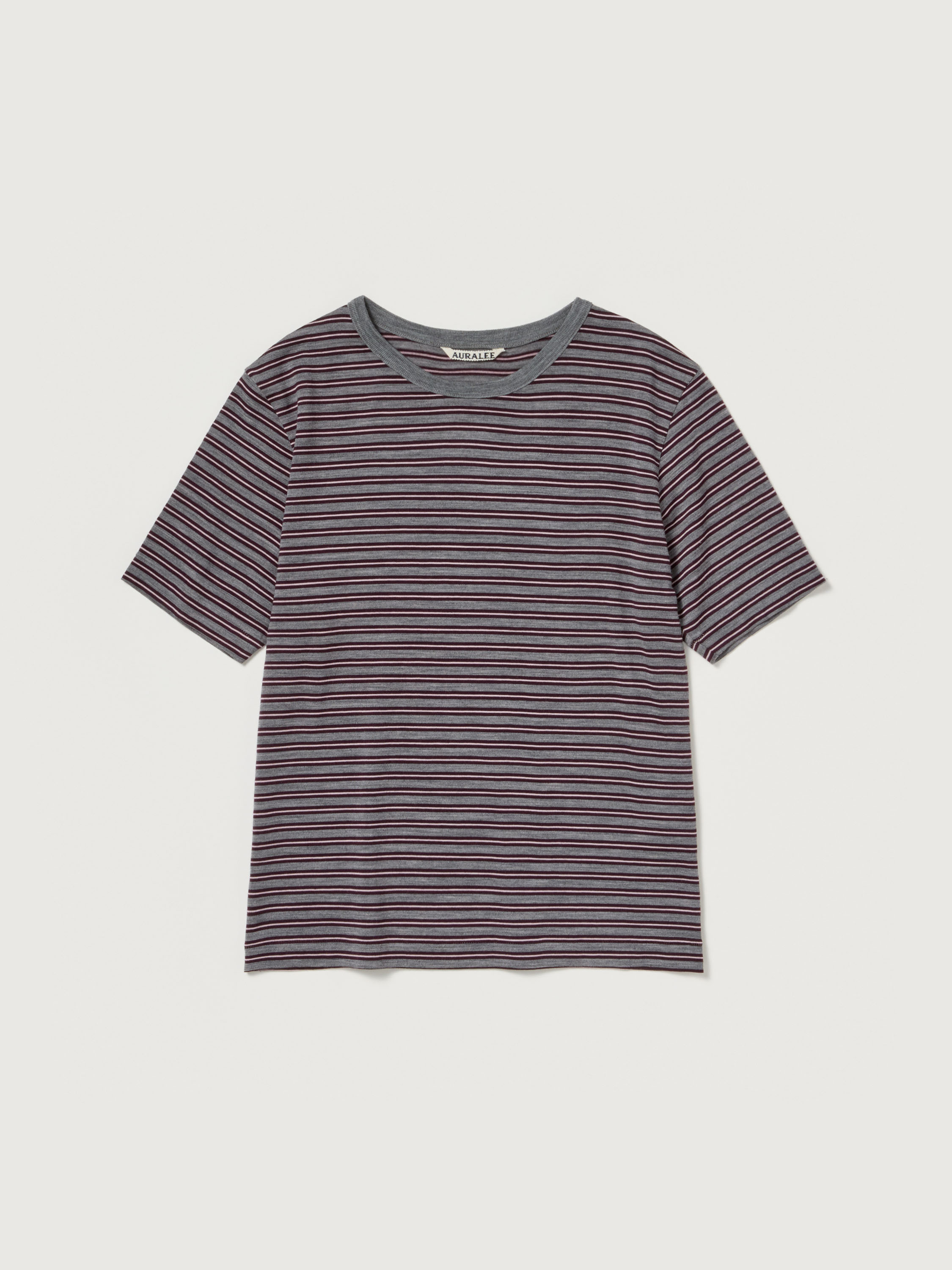 SOFT SMOOTH WOOL STRIPE JERSEY TEE 詳細画像 GRAY STRIPE 1