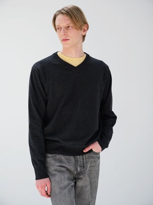 HIGH TWIST WOOL KNIT V-NECK P/O