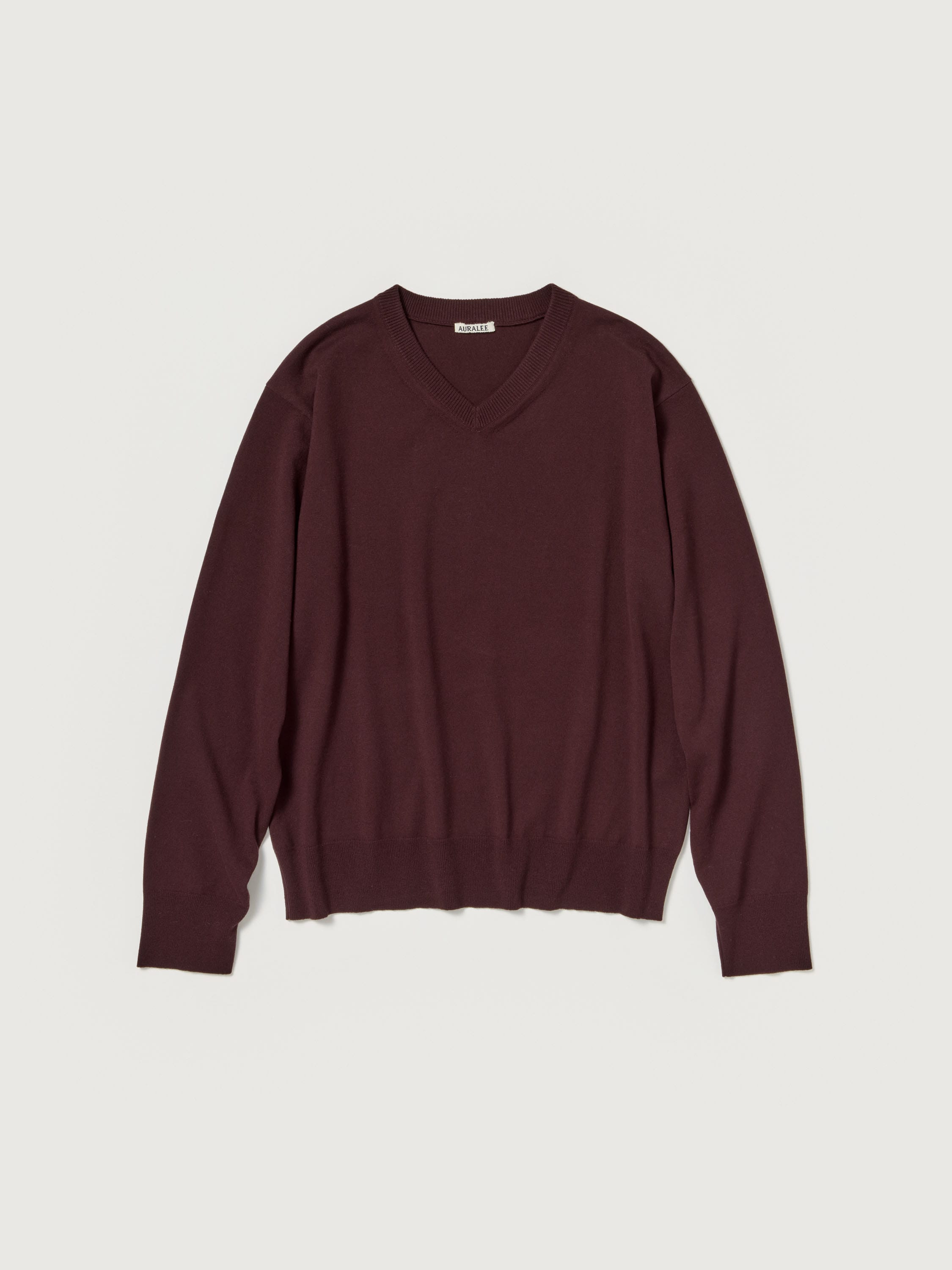 HIGH TWIST WOOL KNIT V-NECK P/O 詳細画像 RED BROWN 1