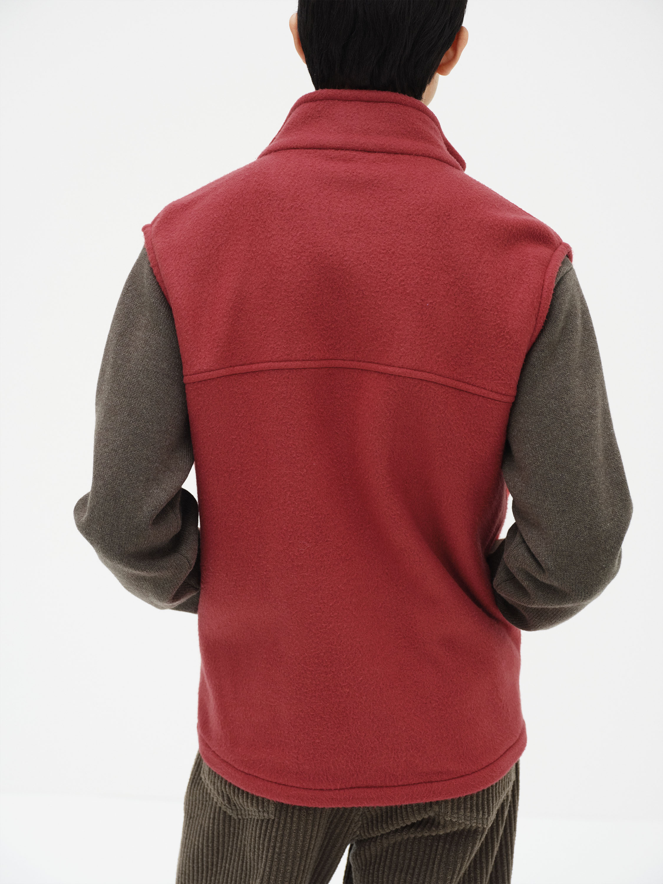 PURE SILK COMFORT FLEECE VEST 詳細画像 RED 4