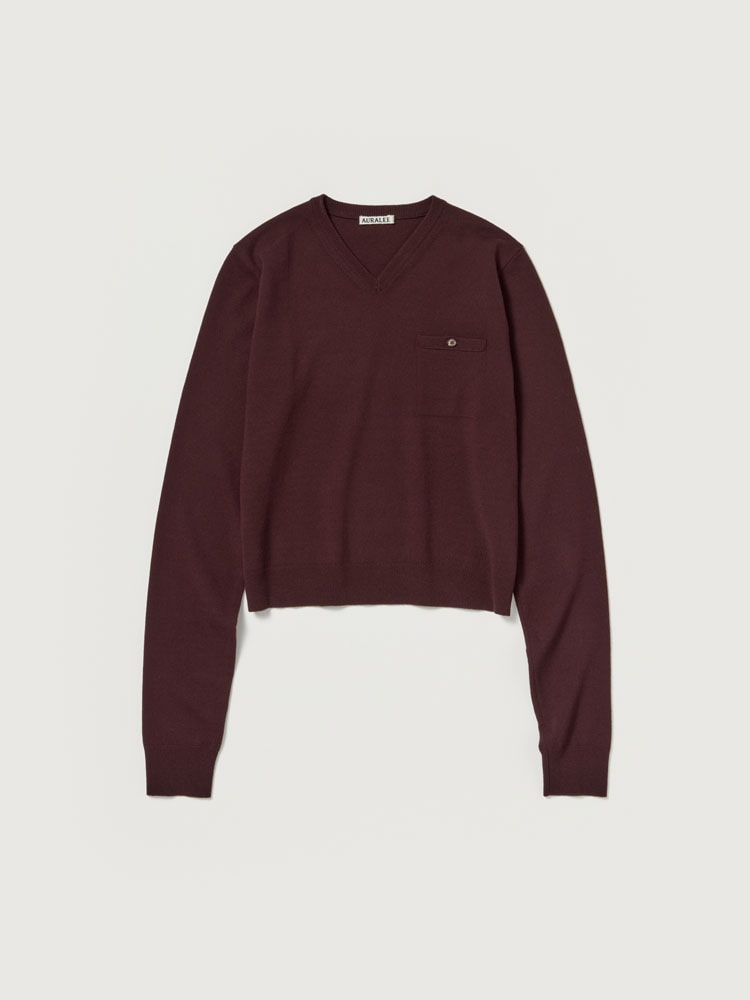 HIGH TWIST WOOL KNIT V-NECK P/O