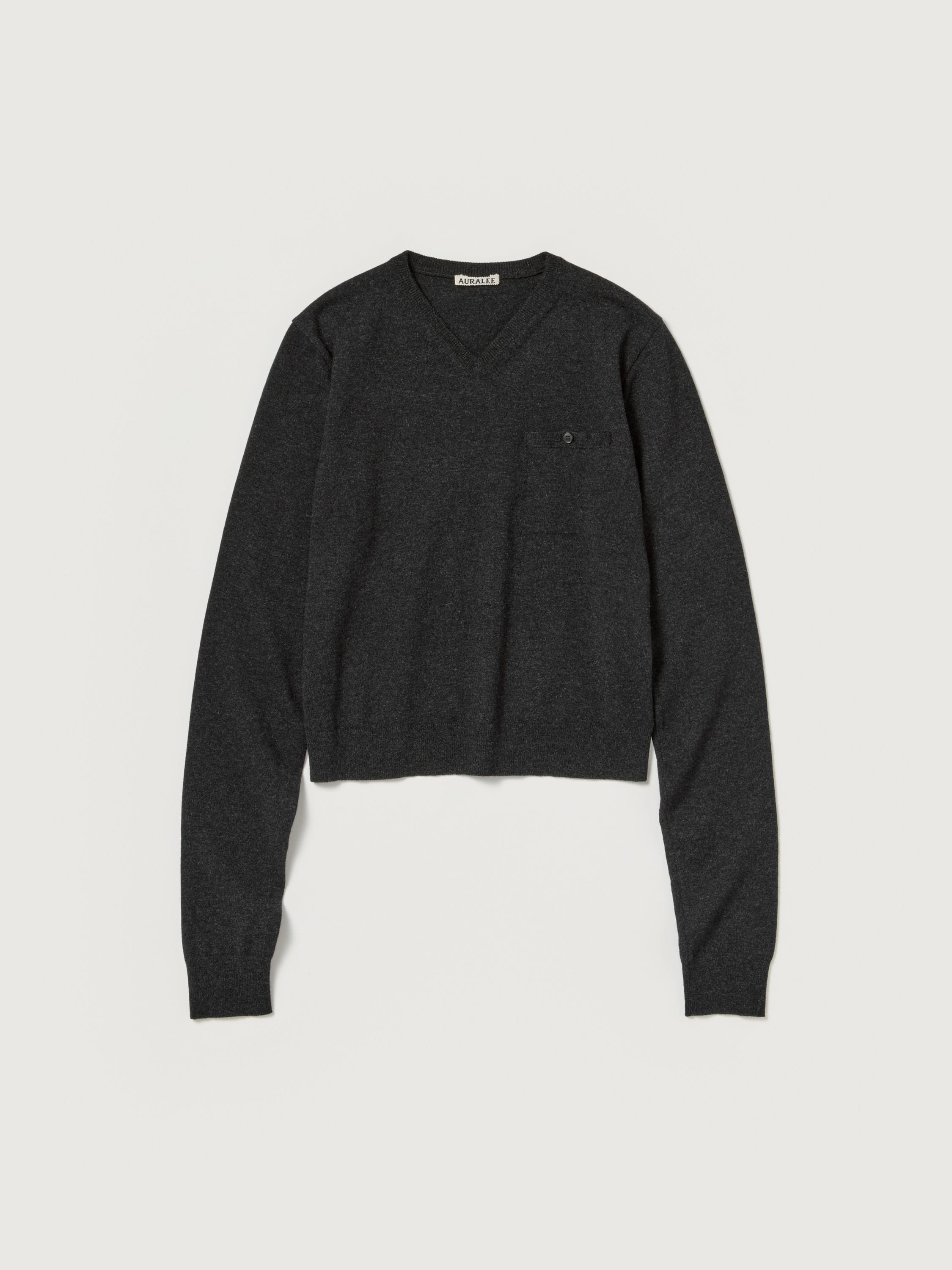 HIGH TWIST WOOL KNIT V-NECK P/O 詳細画像 CHARCOAL 1