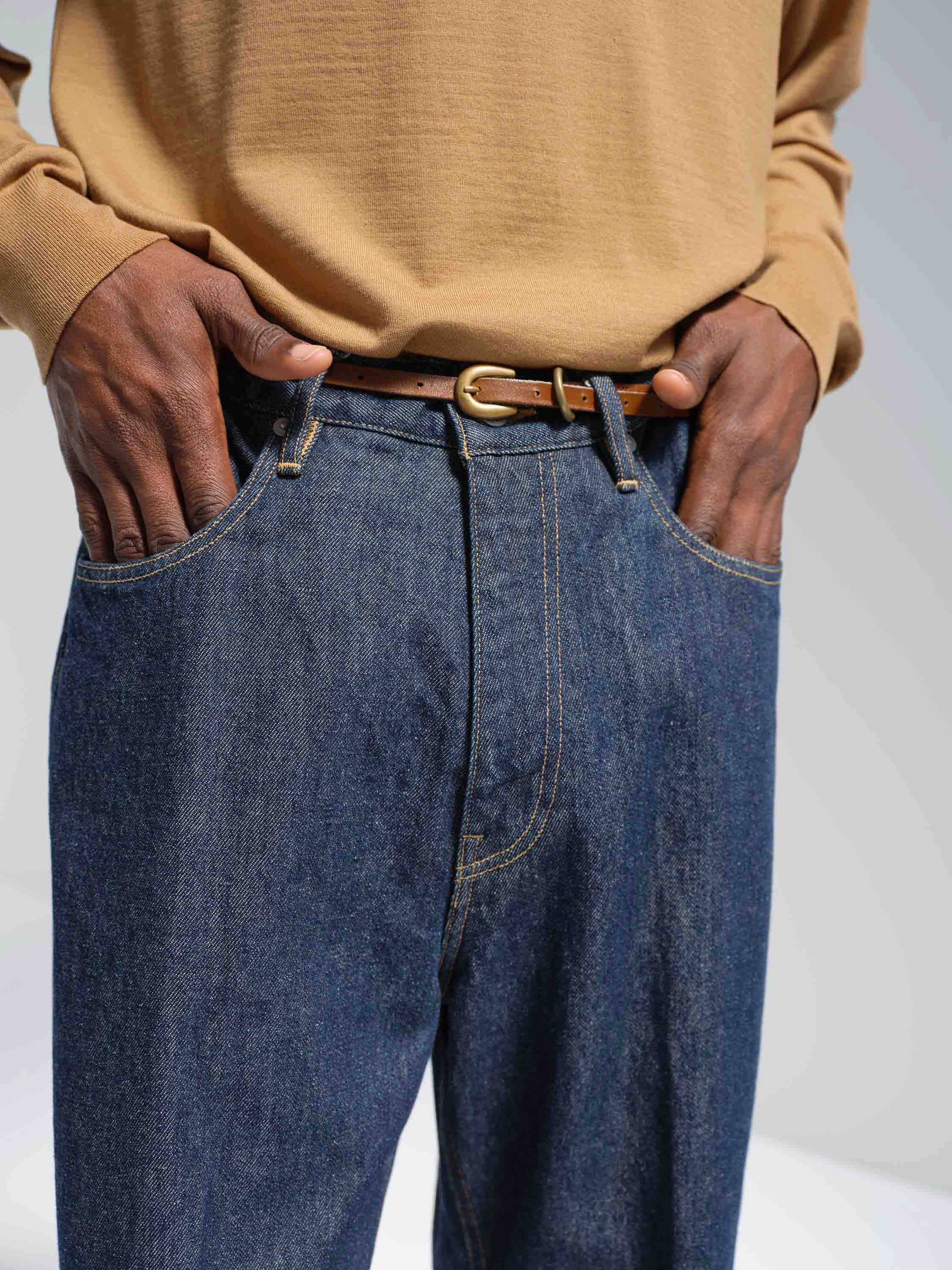 LEATHER NARROW BELT 詳細画像 BROWN 2