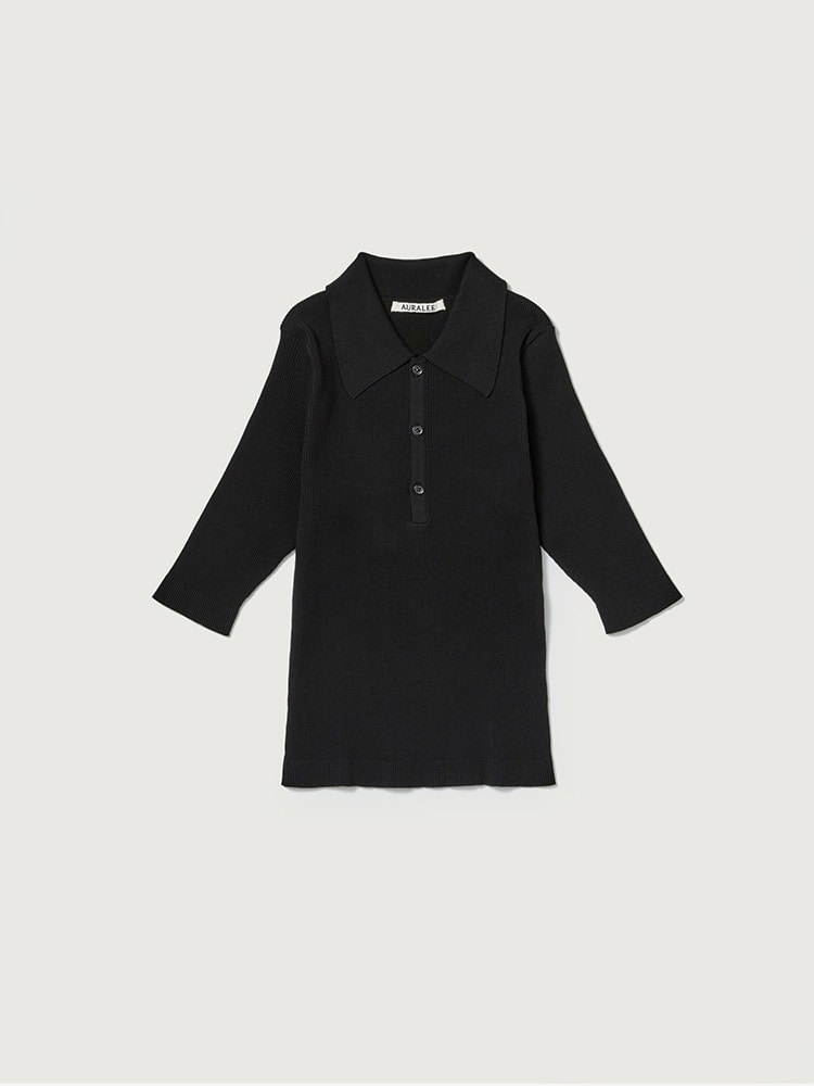 COTTON HIGH GAUGE RIB KNIT POLO