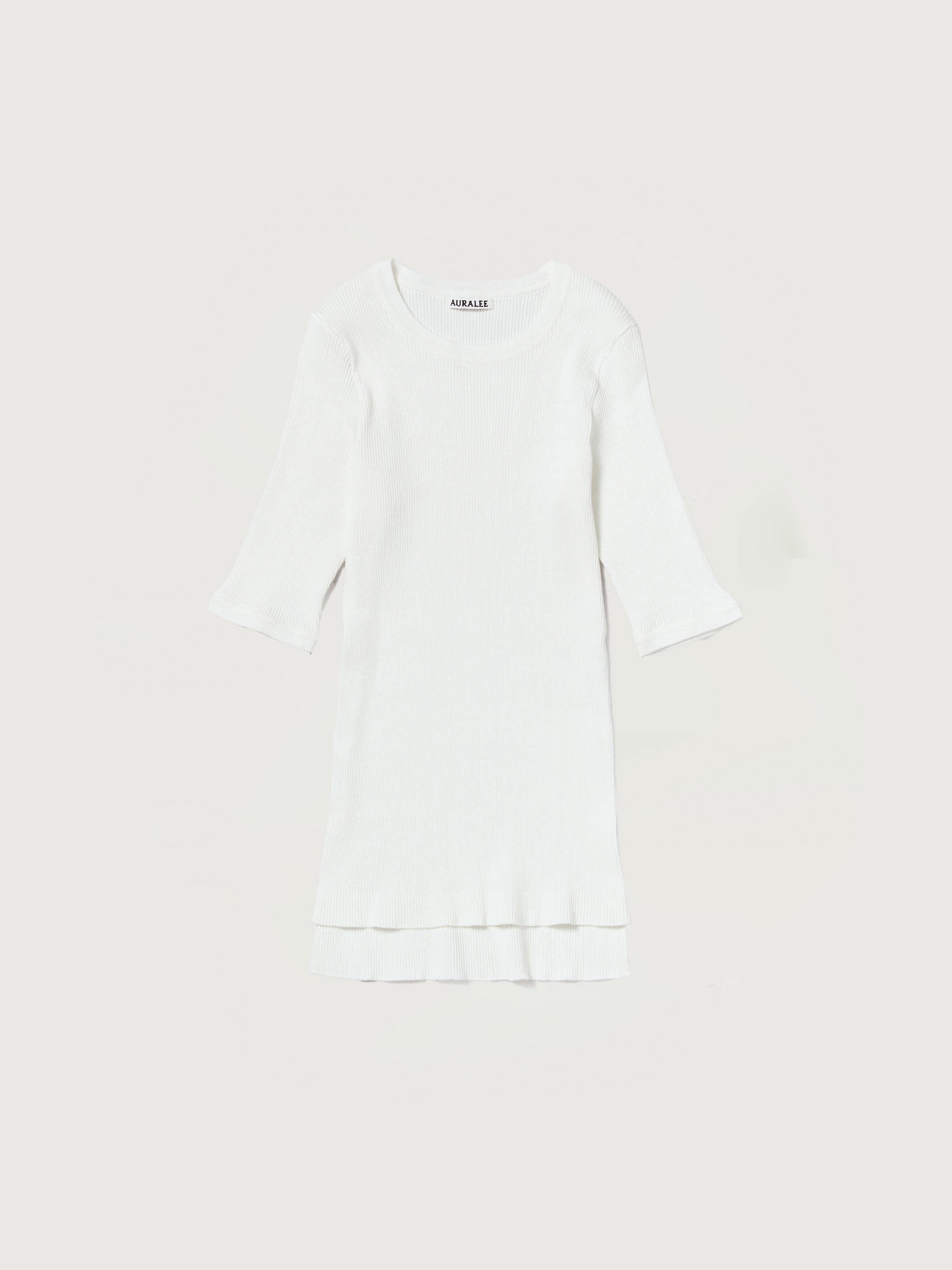 COTTON HIGH GAUGE RIB KNIT TEE 詳細画像 WHITE 1