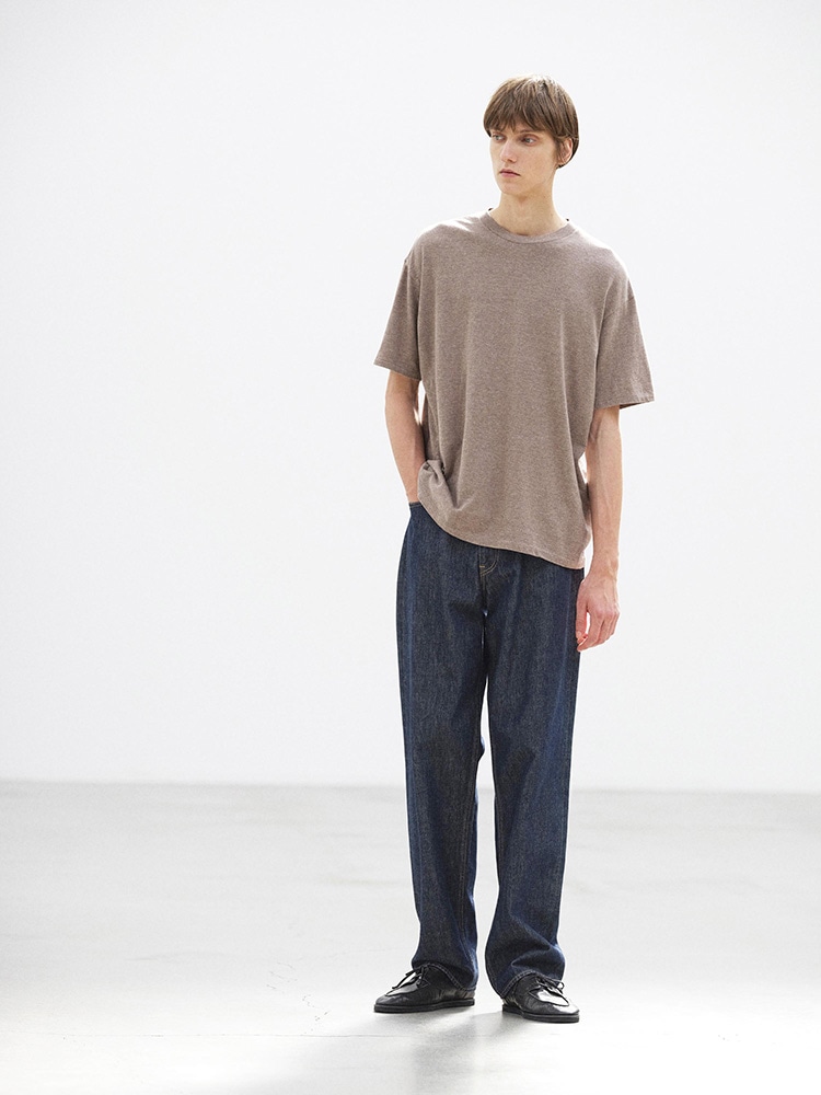 HARD TWIST DENIM WIDE PANTS