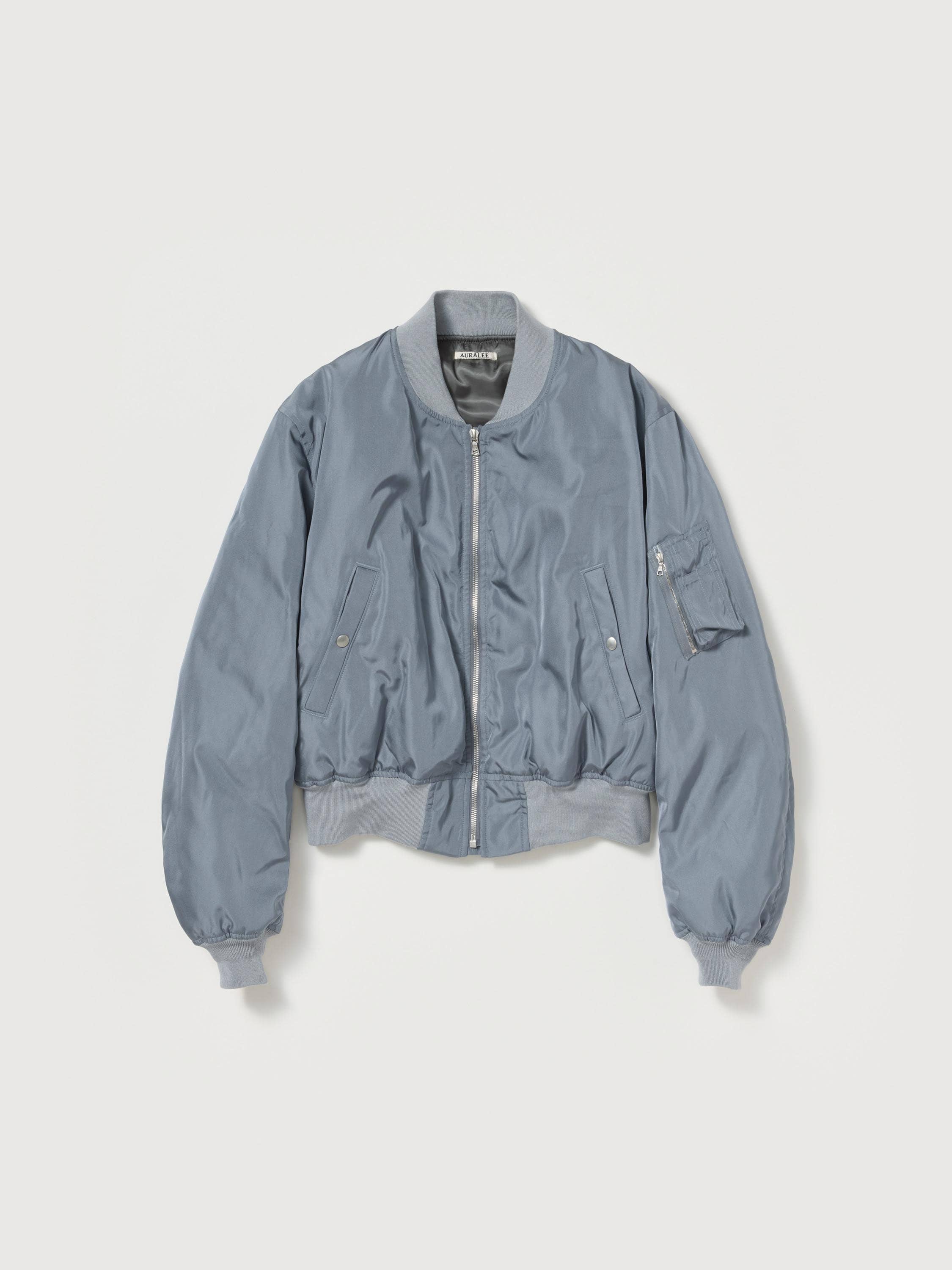HIGH DENSITY SILK TWILL FLIGHT BLOUSON 詳細画像 BLUE GRAY 6