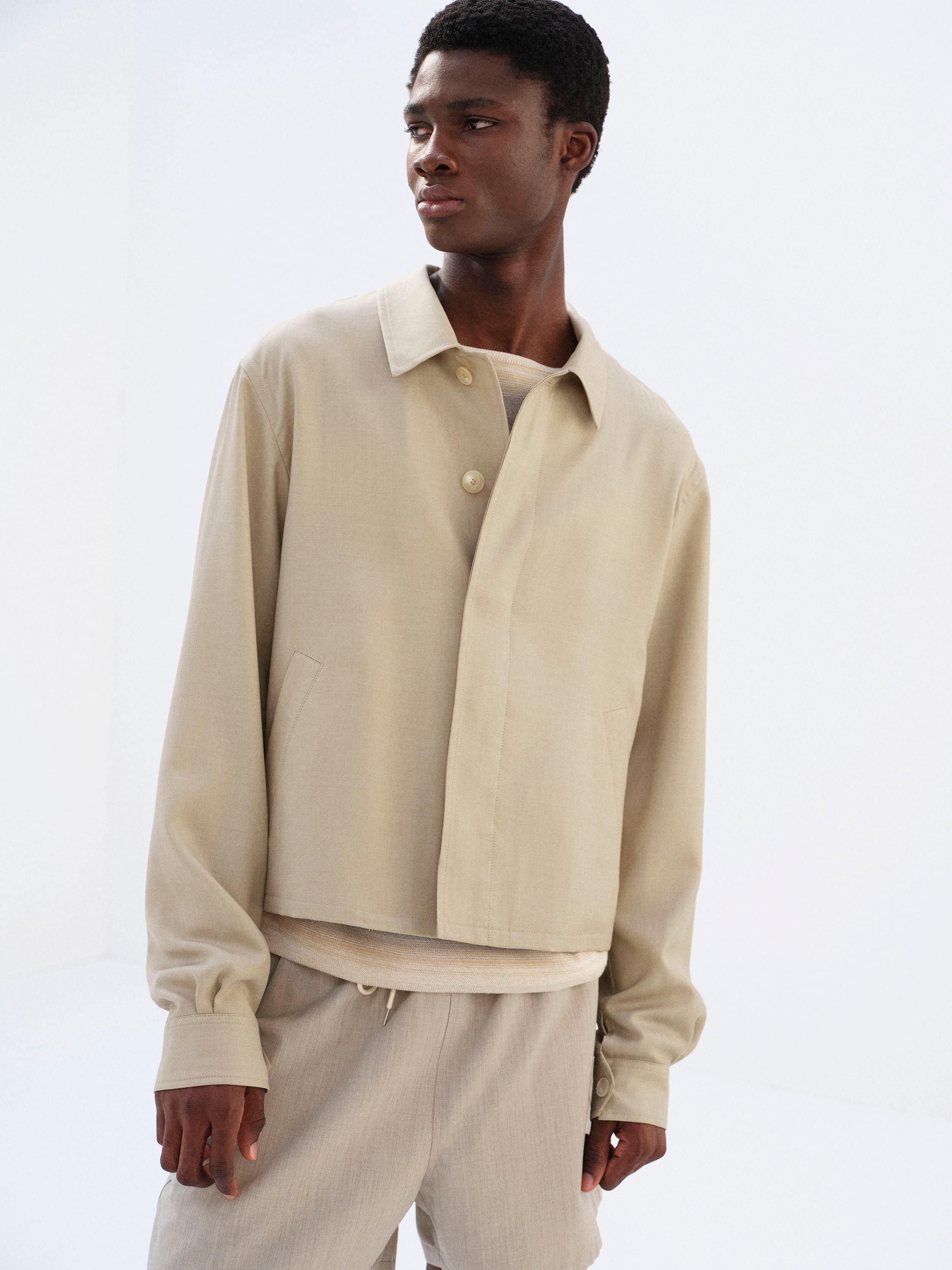 WOOL HERRINGBONE BLOUSON 詳細画像 BEIGE 3