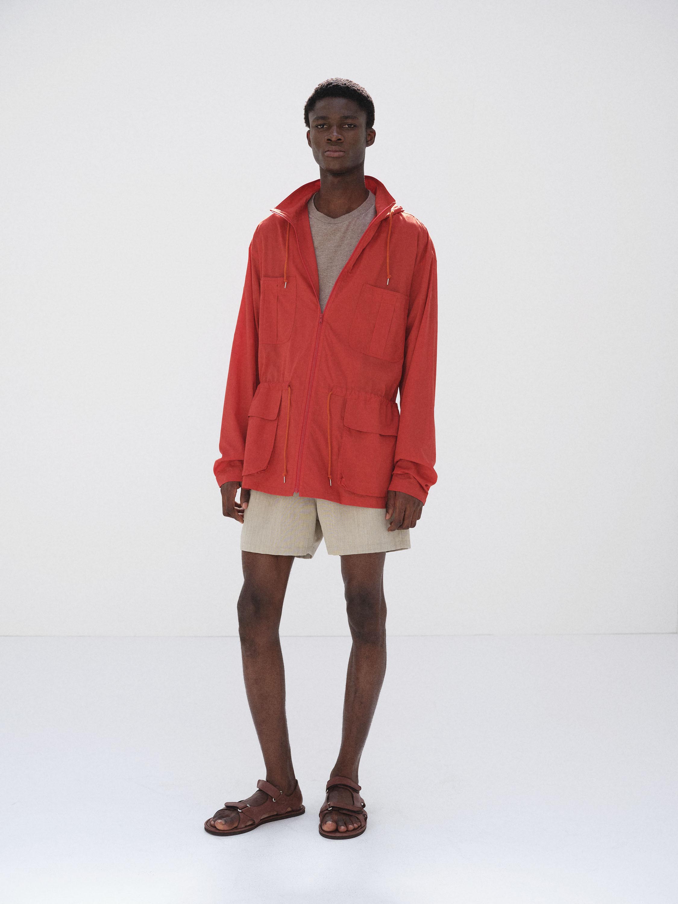 SUPER FINE COTTON LAWN HOODED BLOUSON 詳細画像 RED 1
