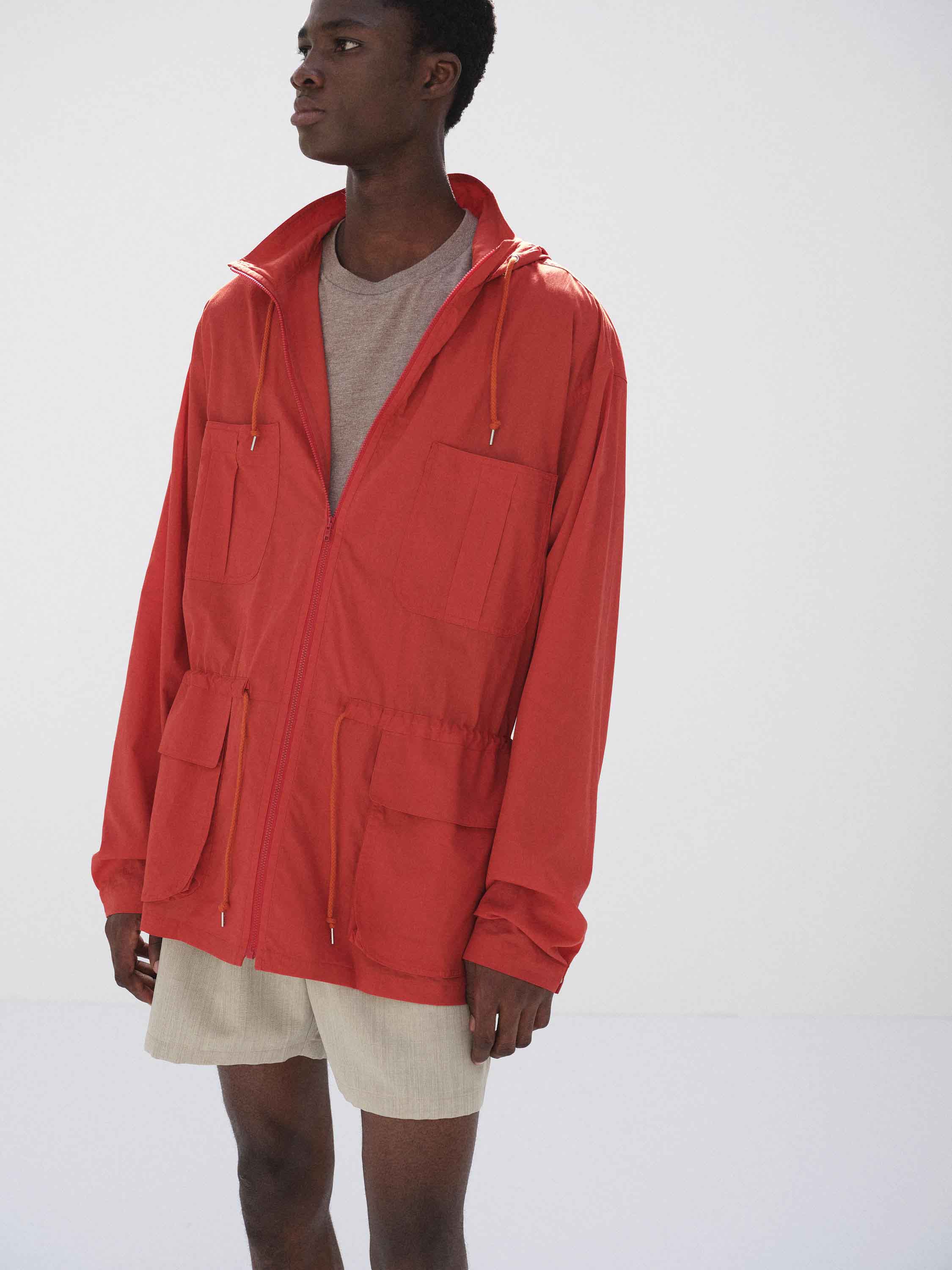 SUPER FINE COTTON LAWN HOODED BLOUSON 詳細画像 RED 2