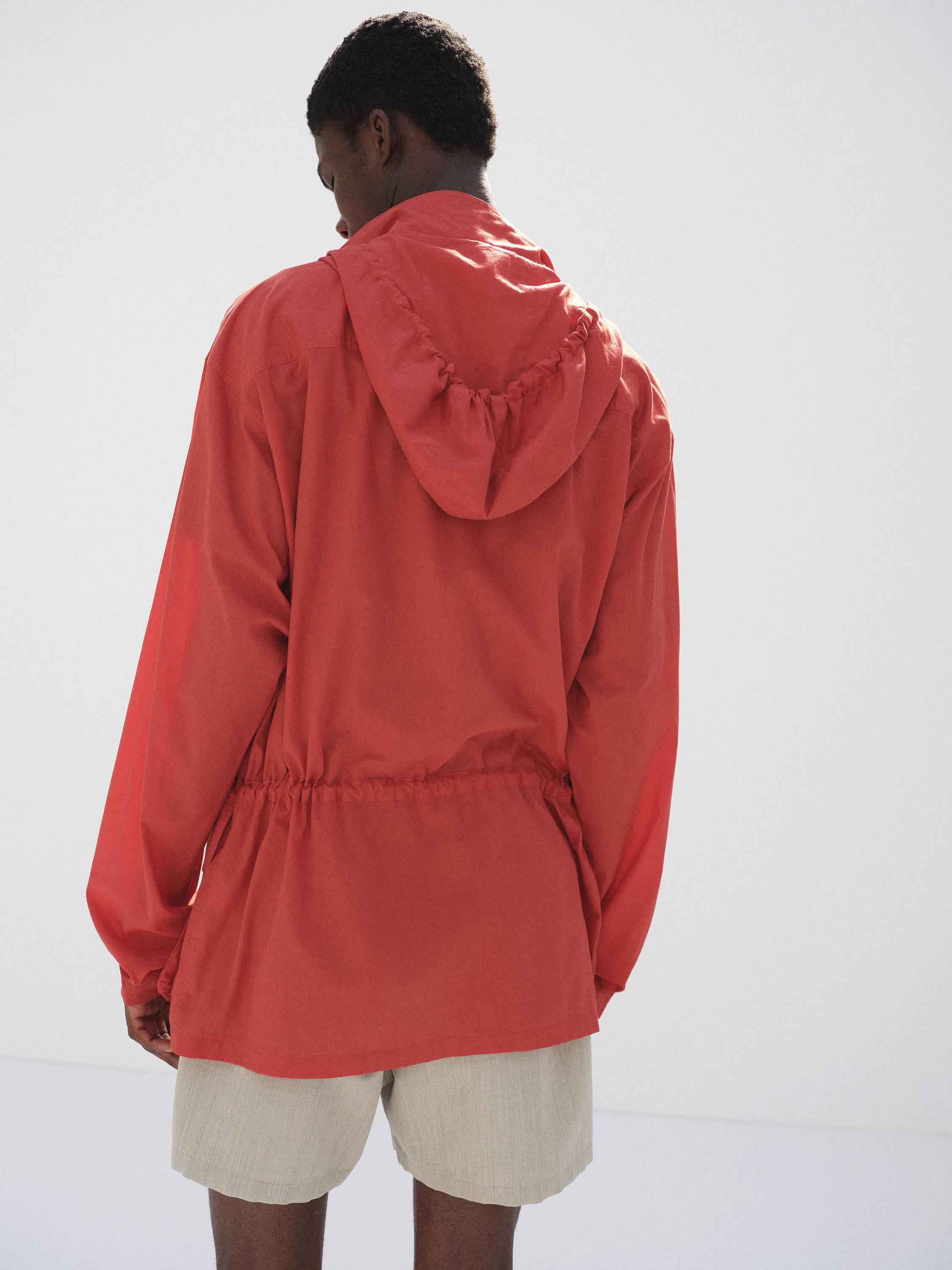 SUPER FINE COTTON LAWN HOODED BLOUSON 詳細画像 RED 4