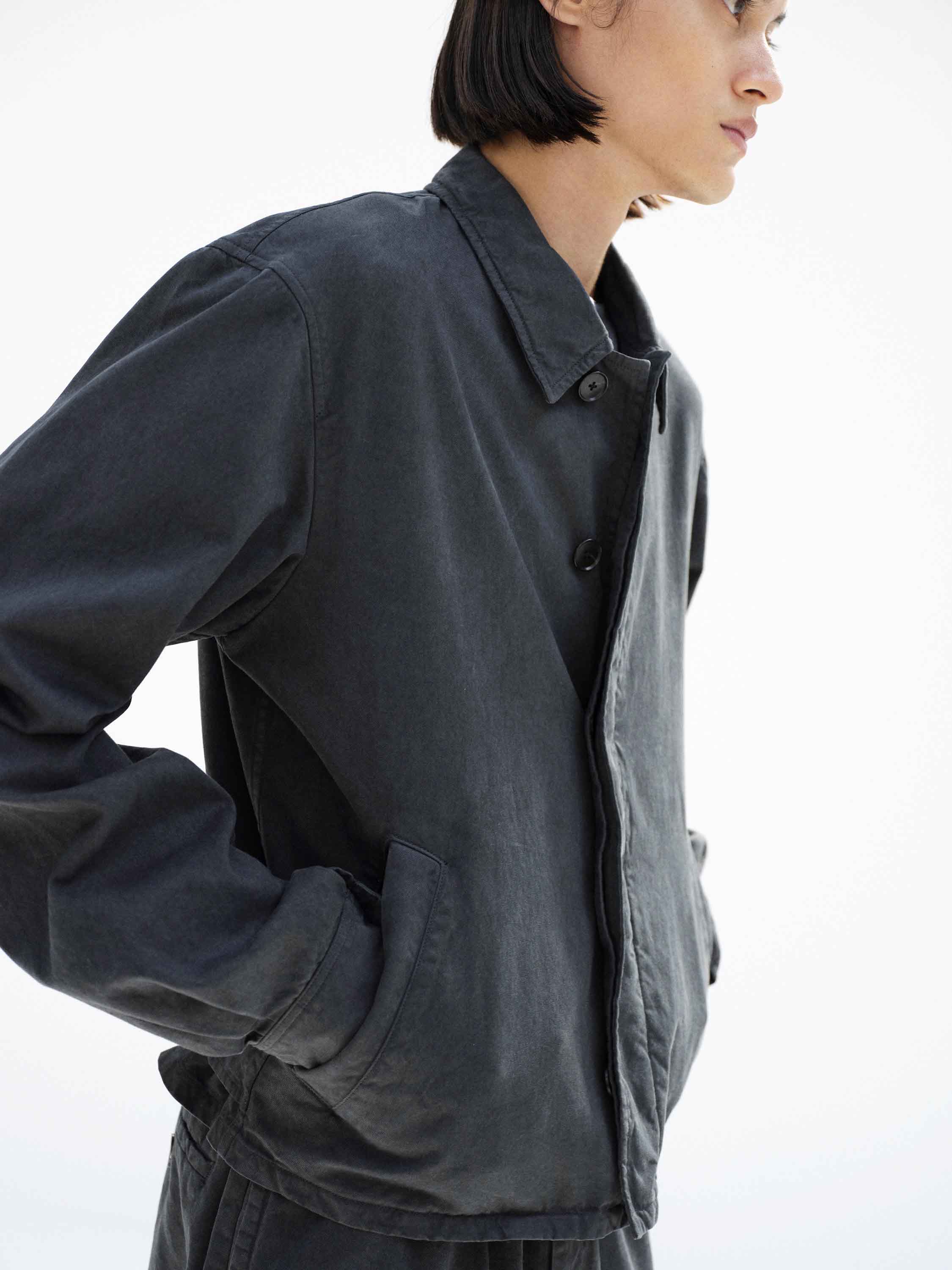 GARMENT-DYED FINX LIGHT CHINO BLOUSON 詳細画像 BLACK 3