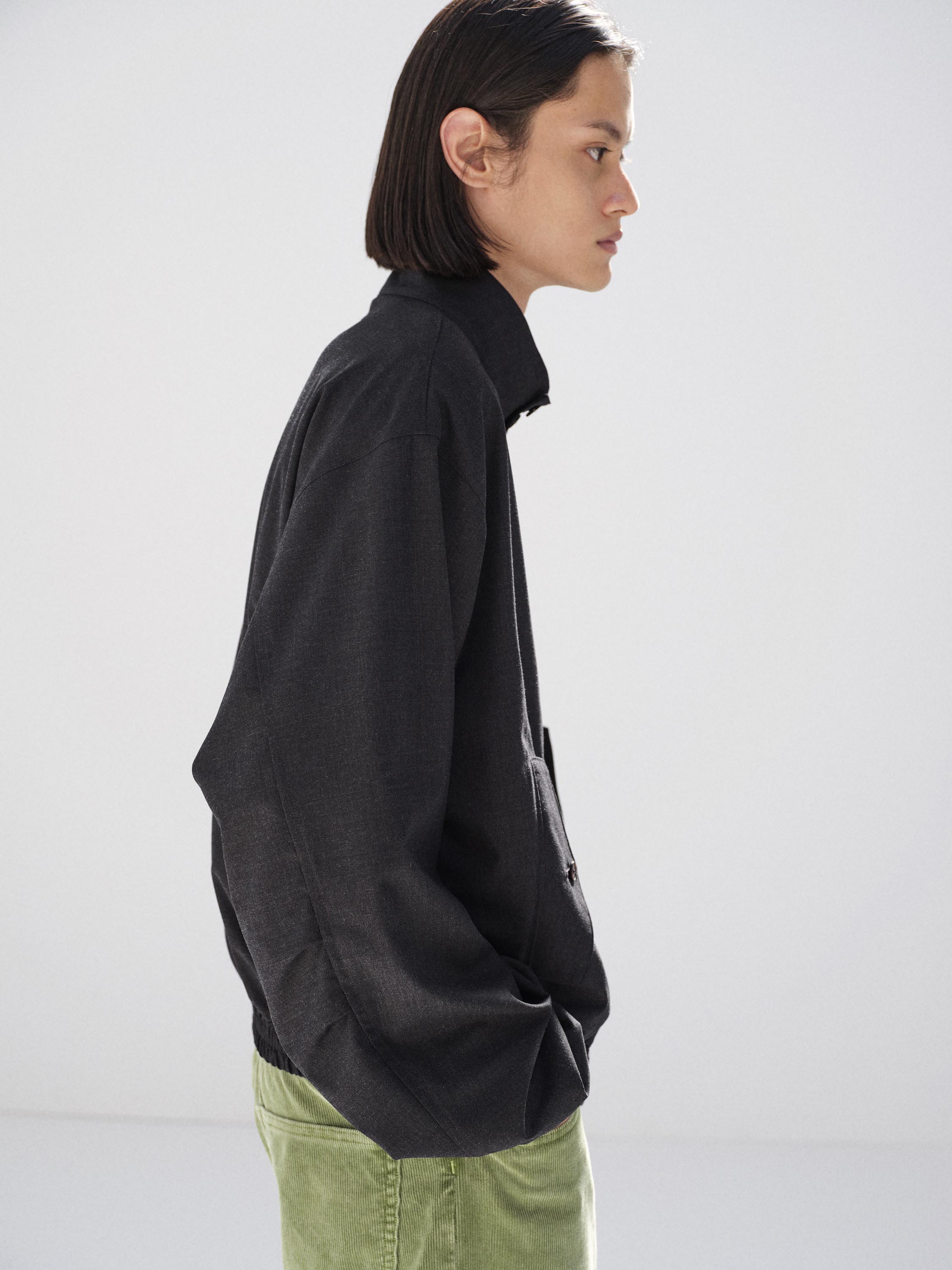 ULTRA FINE TROPICAL WOOL ZIP BLOUSON 詳細画像 TOP CHARCOAL 3