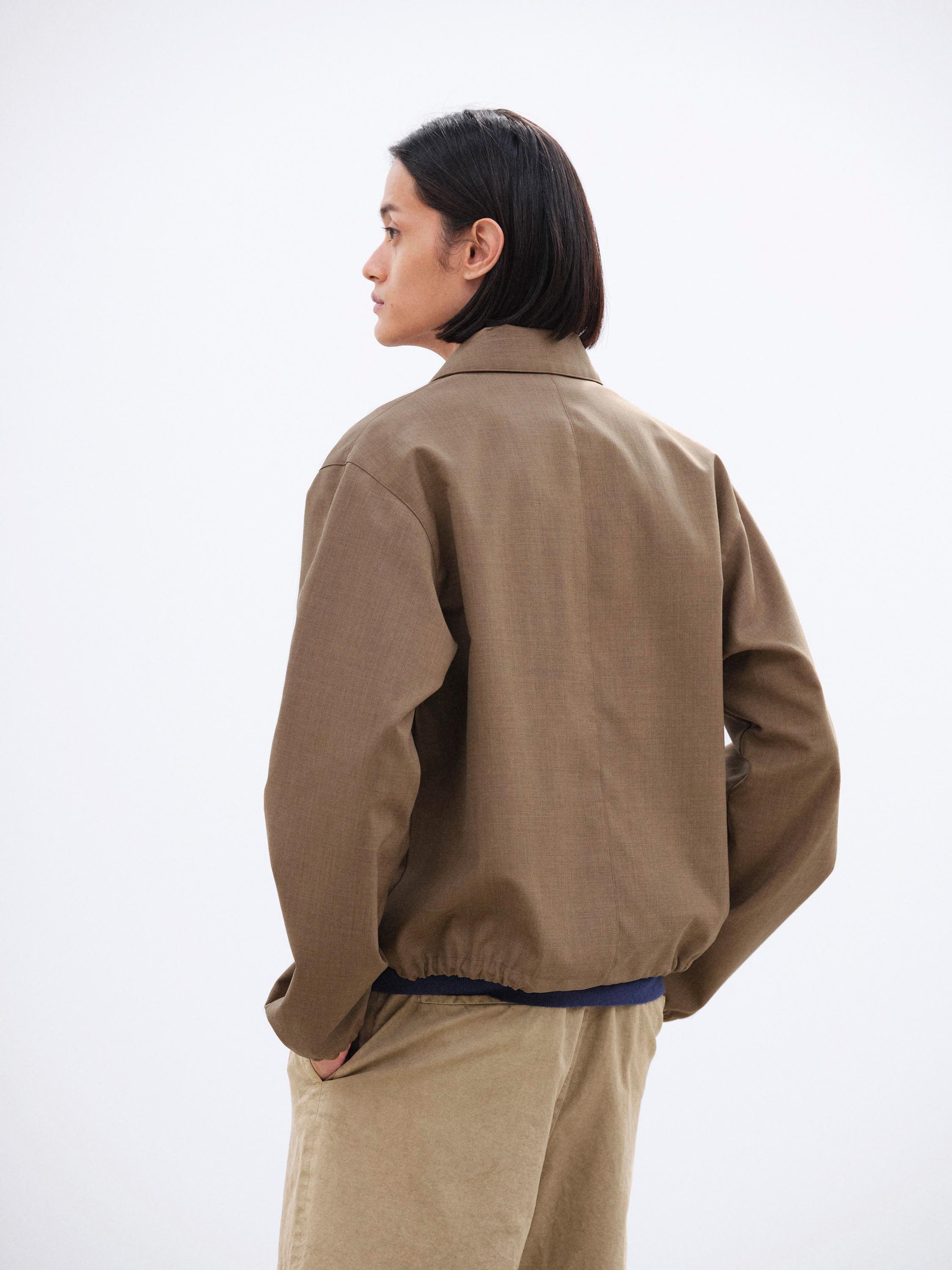 BONDED TROPICAL WOOL ZIP BLOUSON 詳細画像 TOP BROWN 4