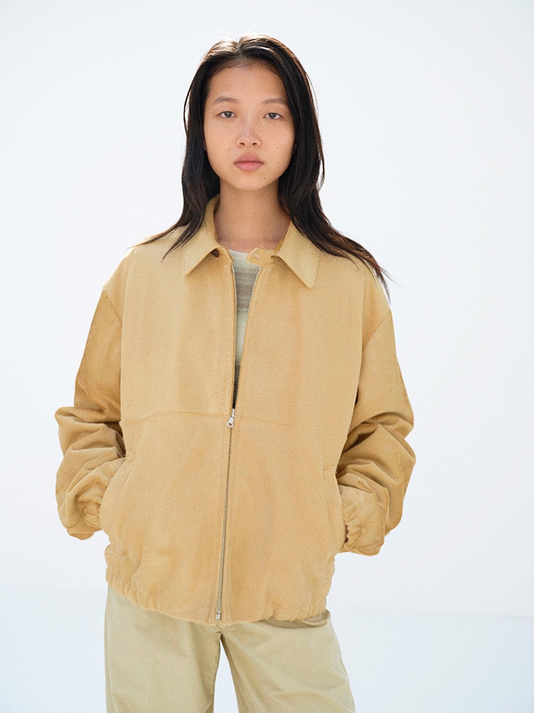 CALF HAIR ZIP BLOUSON