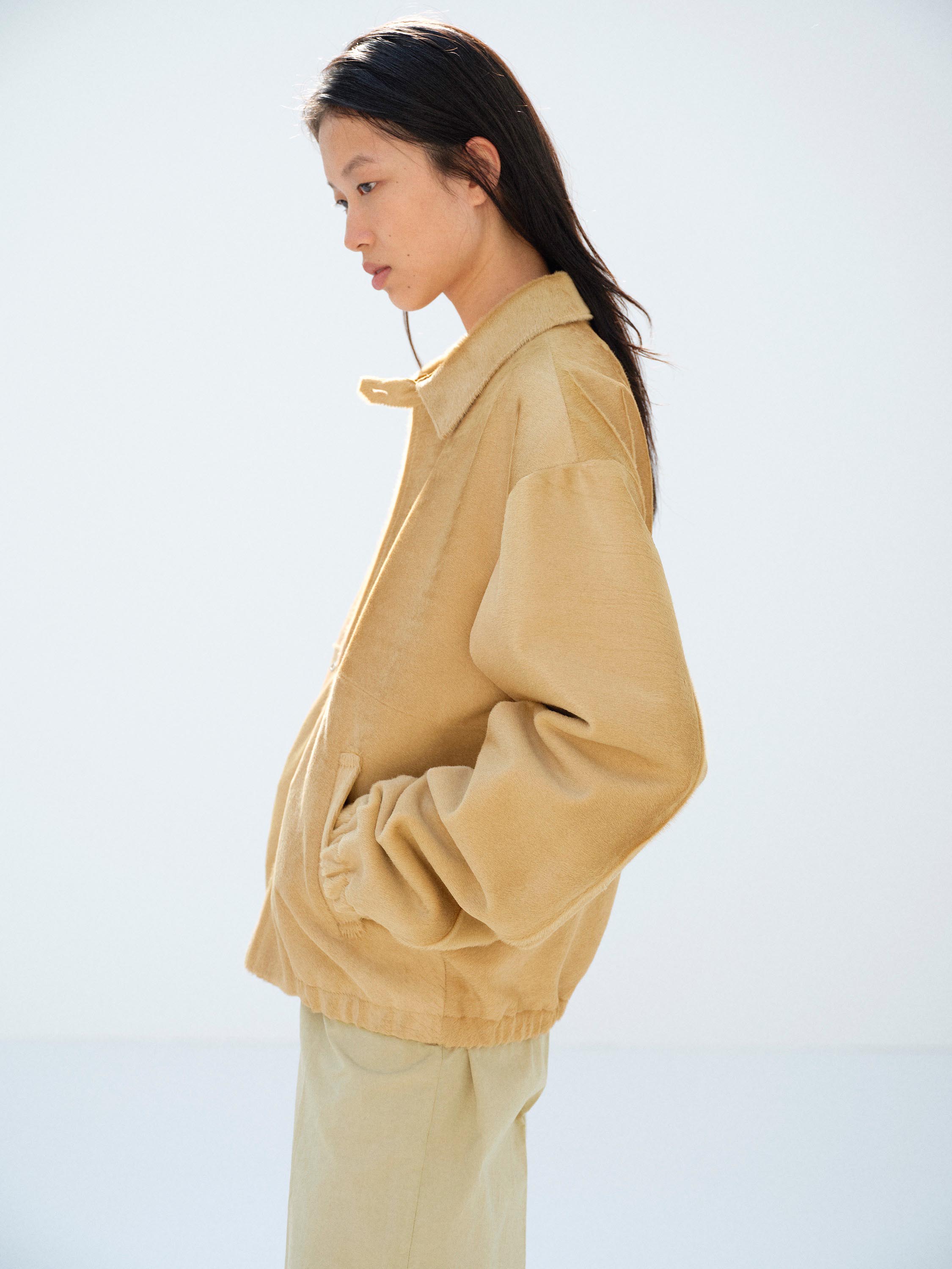 CALF HAIR ZIP BLOUSON 詳細画像 BEIGE 2