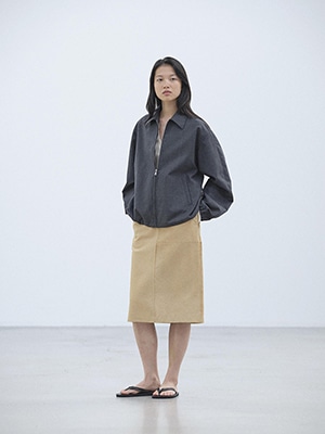 BONDED TROPICAL WOOL ZIP BLOUSON