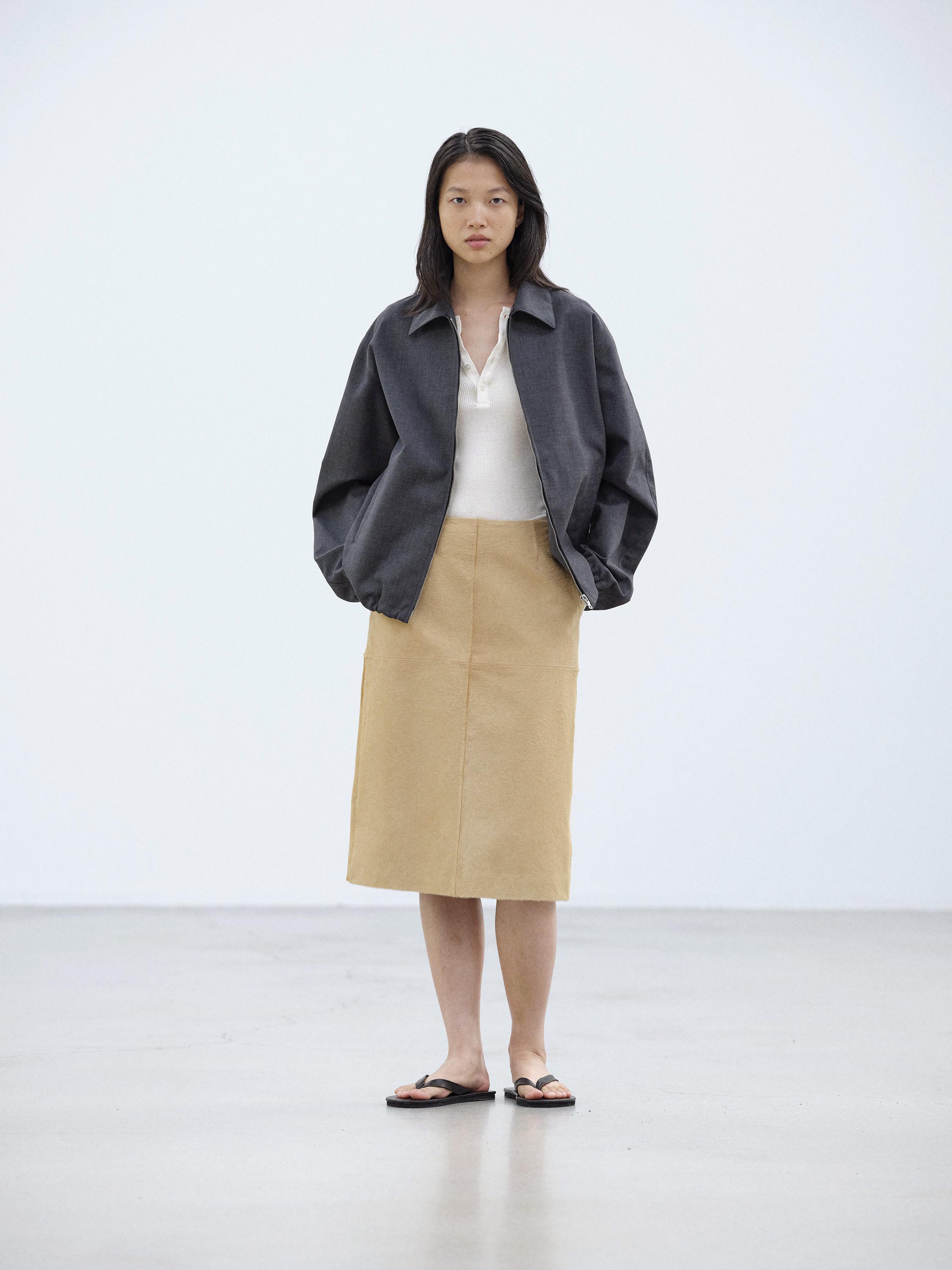 BONDED TROPICAL WOOL ZIP BLOUSON 詳細画像 TOP CHARCOAL 3