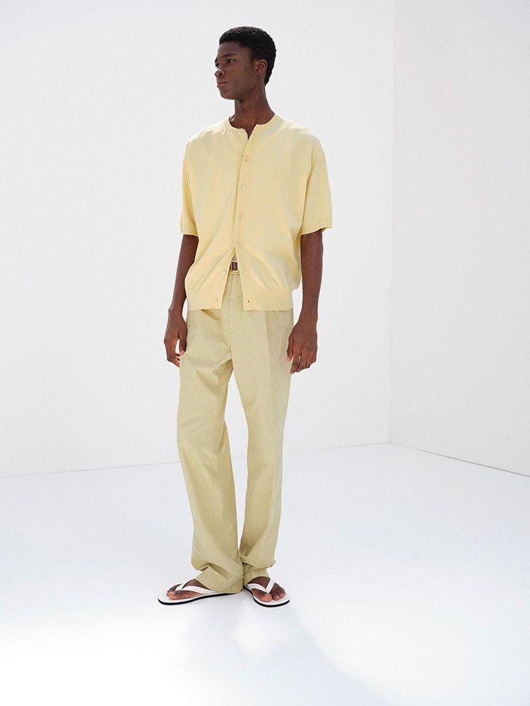 GIZA HIGH GAUGE KNIT HALF SLEEVED CARDIGAN