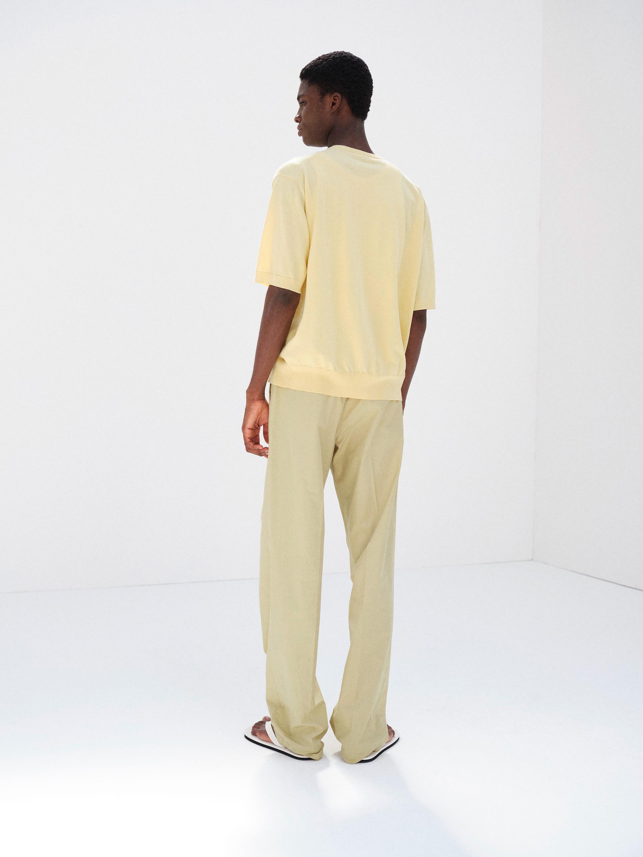 GIZA HIGH GAUGE KNIT HALF SLEEVED CARDIGAN 詳細画像 YELLOW BEIGE 3