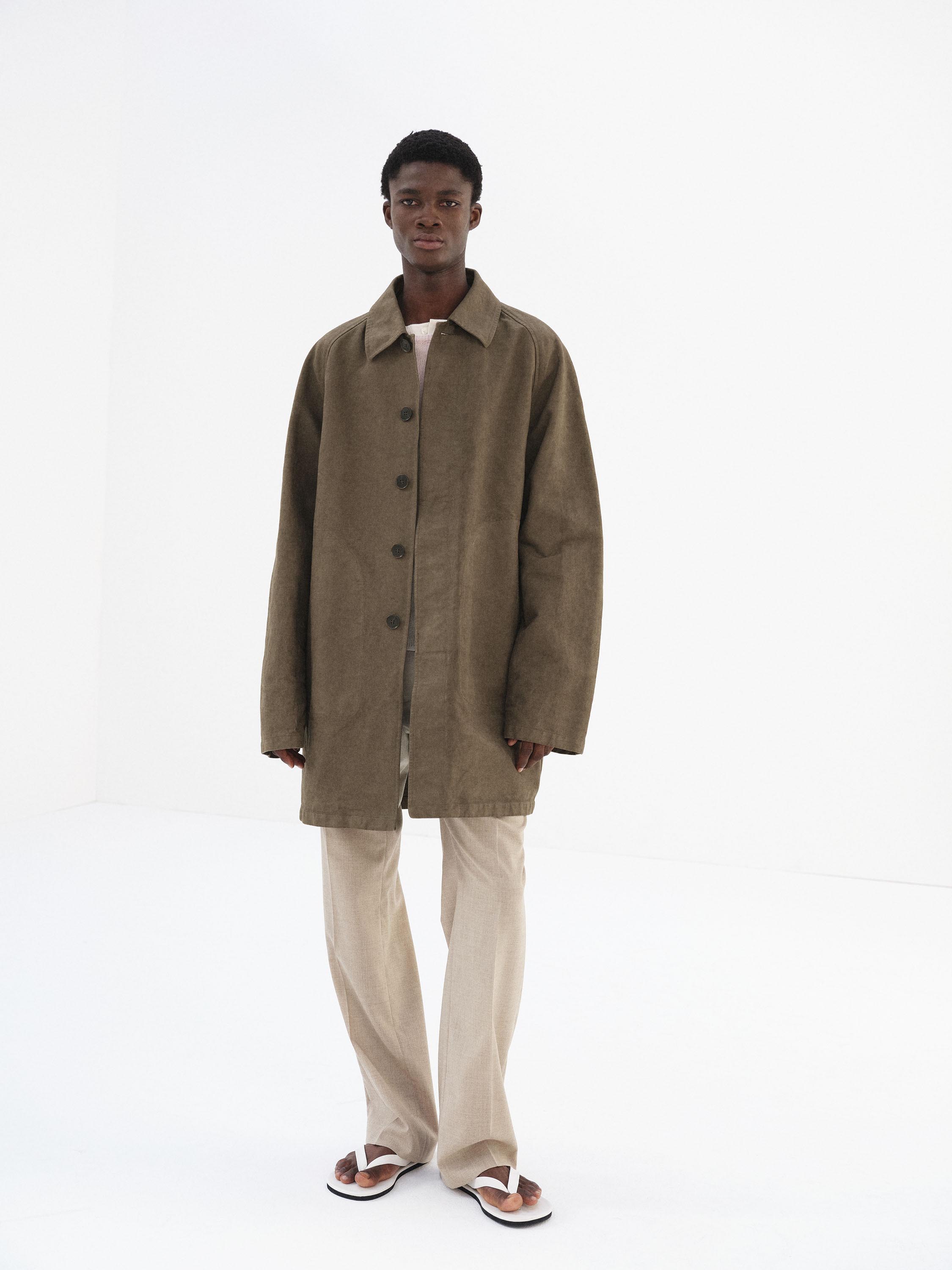 GARMENT-DYED ORGANIC COTTON HEAVY TWILL SHORT COAT 詳細画像 DARK BROWN 2