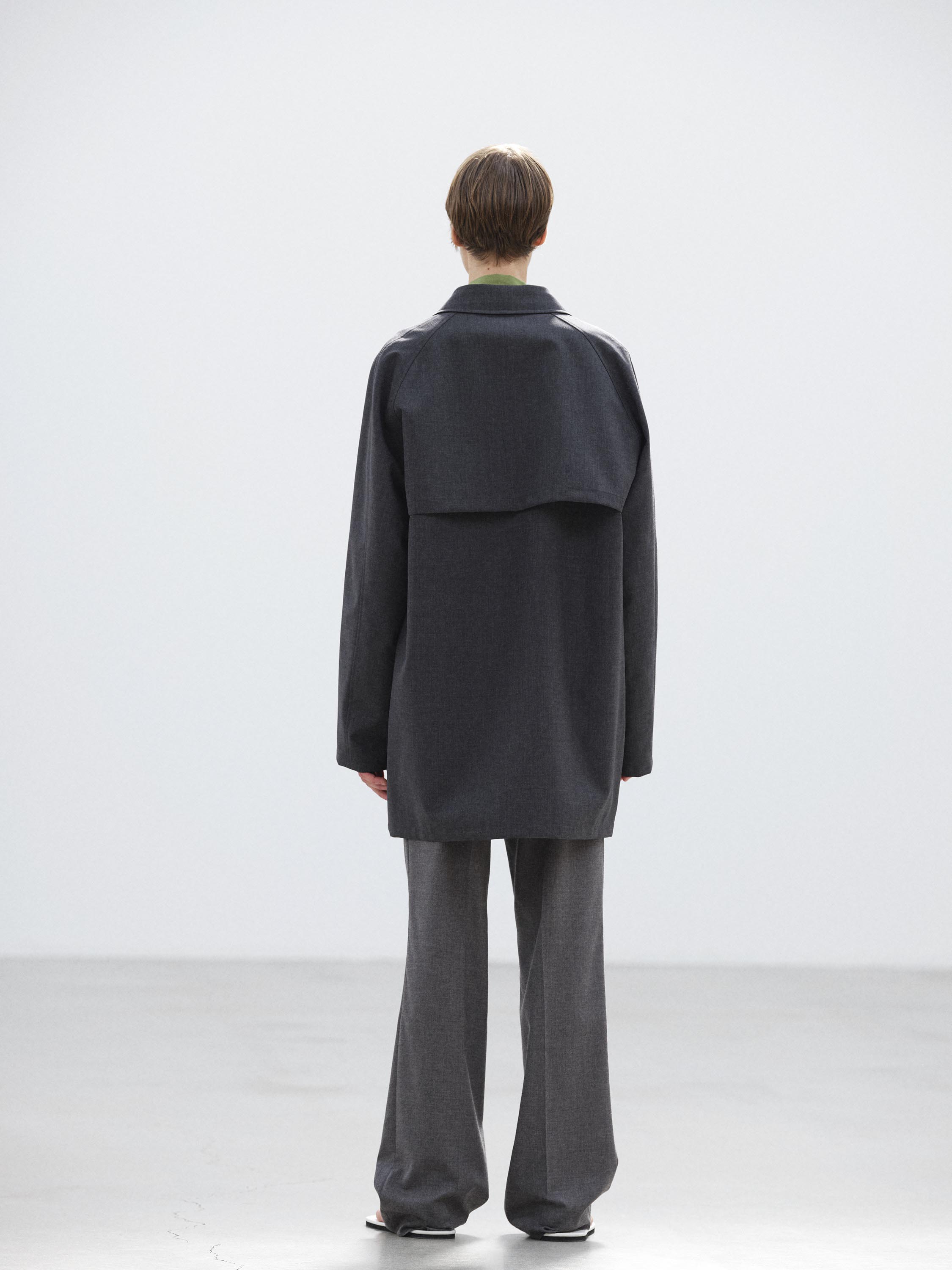 BONDED TROPICAL WOOL SHORT COAT 詳細画像 TOP CHARCOAL 5