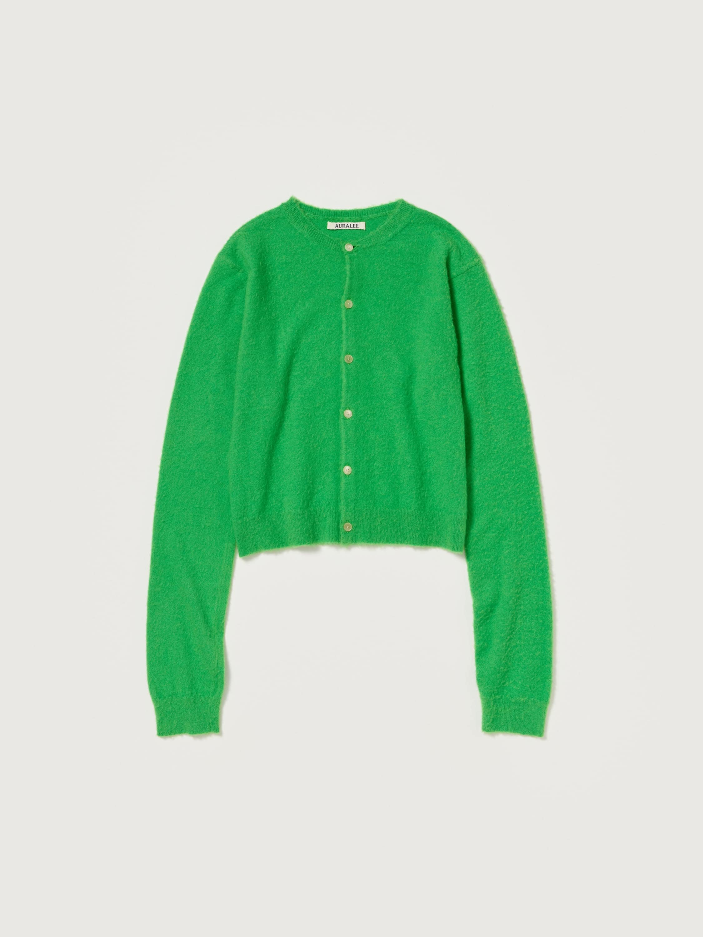 BRUSHED CASHMERE COTTON KNIT CARDIGAN 詳細画像 GREEN 5