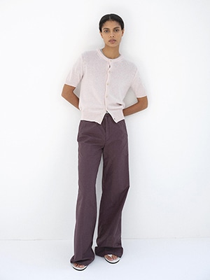 SUMMER CASHMERE KNIT HALF SLEEVED CARDIGAN