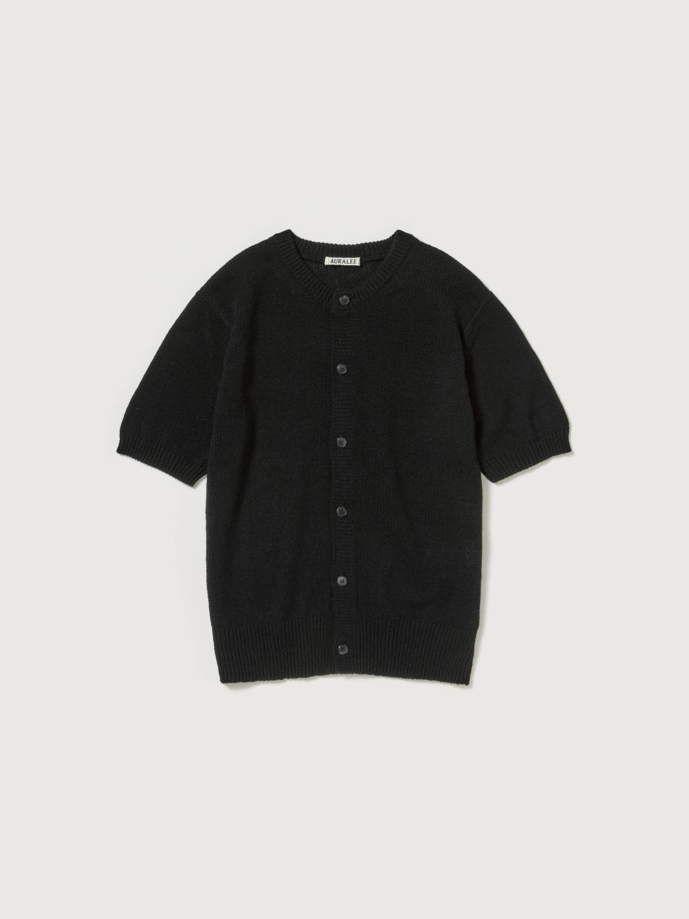 SUMMER CASHMERE KNIT HALF SLEEVED CARDIGAN 詳細画像 BLACK 1