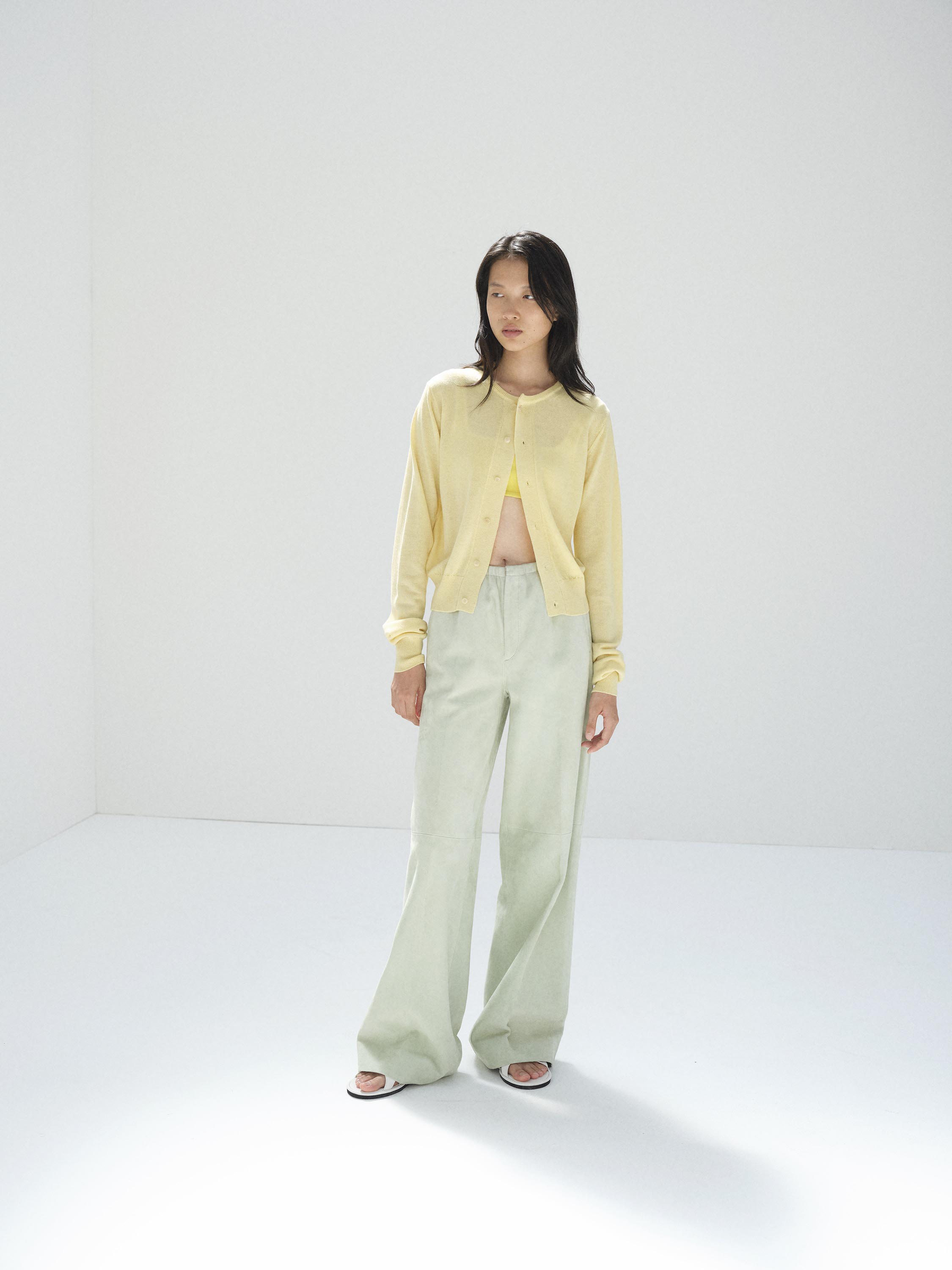 CASHMERE HARD TWIST KNIT CARDIGAN 詳細画像 LIGHT YELLOW 1