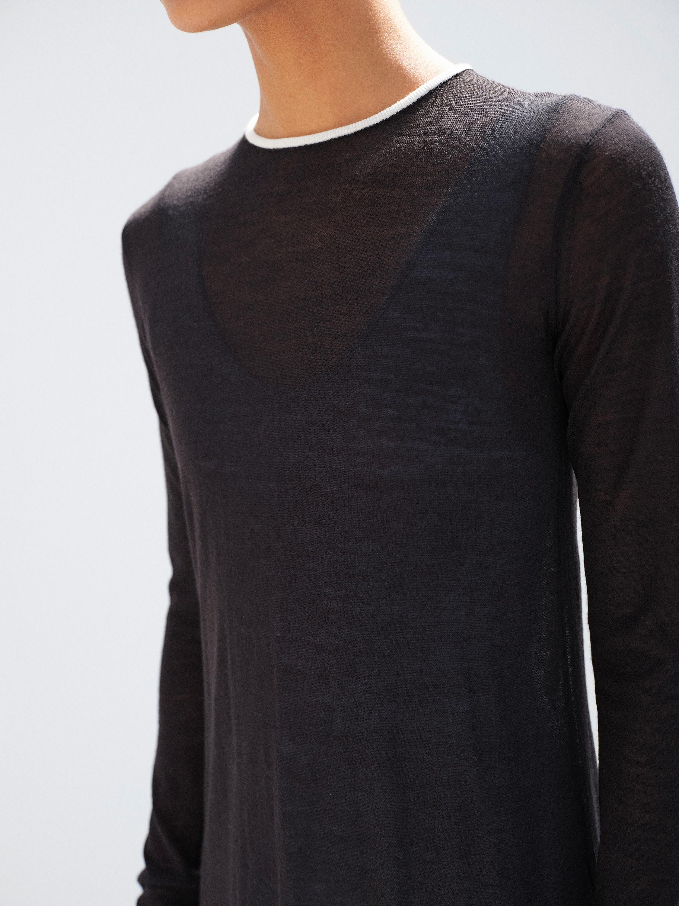 HARD TWIST HIGH GAUGE WOOL SILK KNIT DRESS 詳細画像 BLACK 2