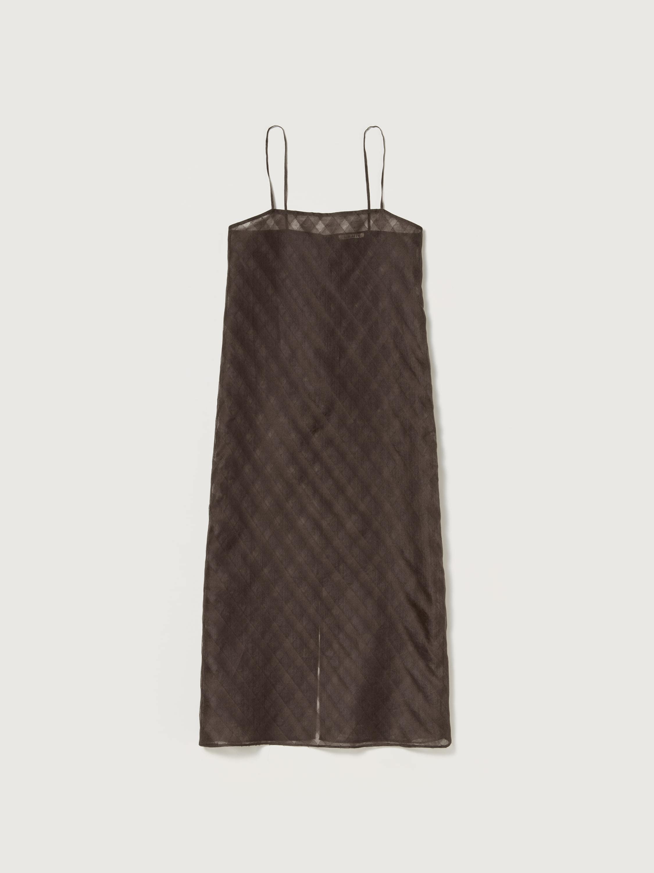 SHEER SILK COTTON CUT JACQUARD CAMISOLE DRESS 詳細画像 DARK BROWN 5