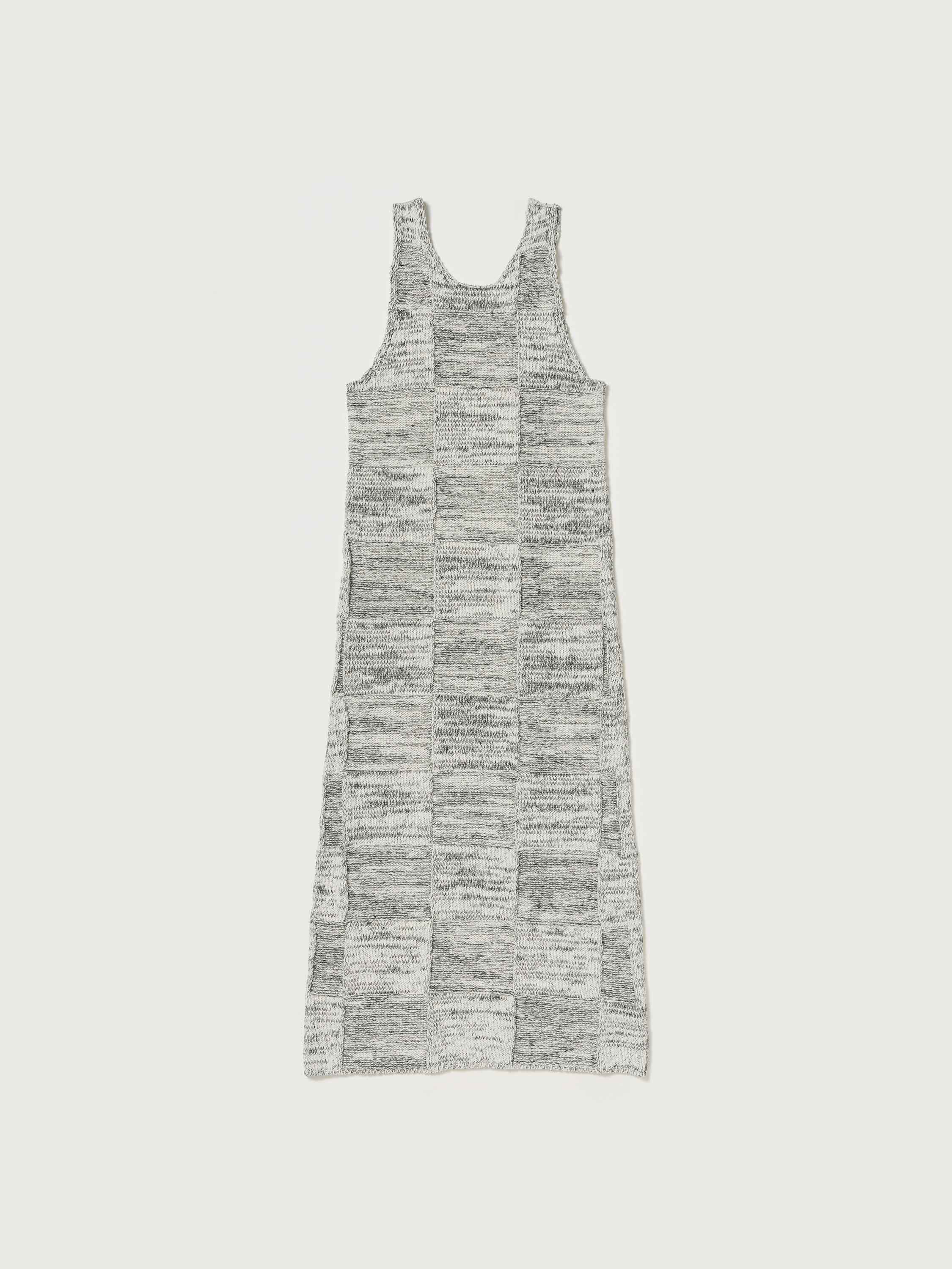 STRUCTURED COTTON LINEN PANEL KNIT DRESS 詳細画像 OFF WHITE &times; BLACK 1