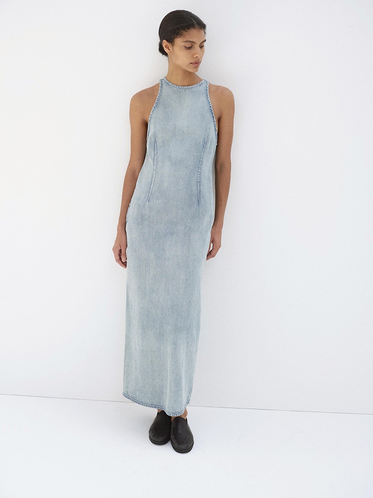 FADED SELVEDGE LIGHT DENIM DRESS