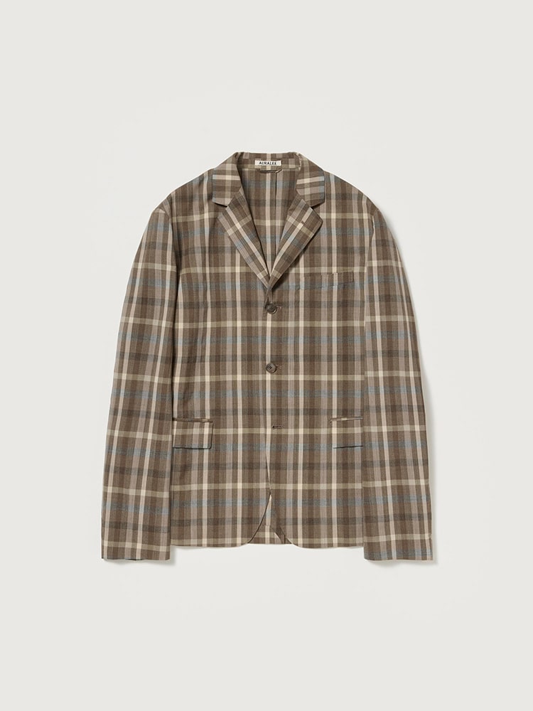 SUPER FINE TROPICAL WOOL CHECK JACKET