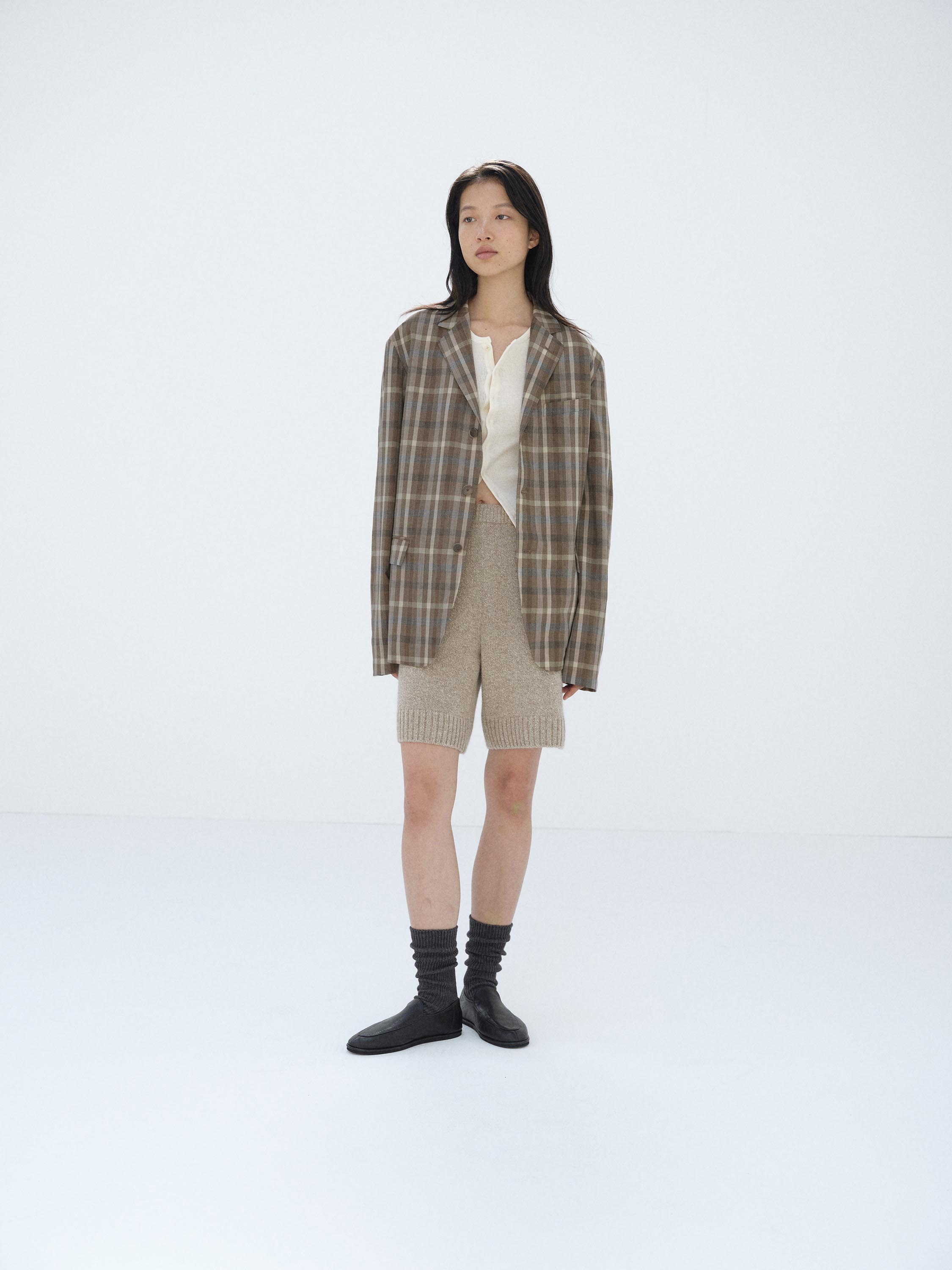 SUPER FINE TROPICAL WOOL CHECK JACKET 詳細画像 TOP BROWN CHECK 1