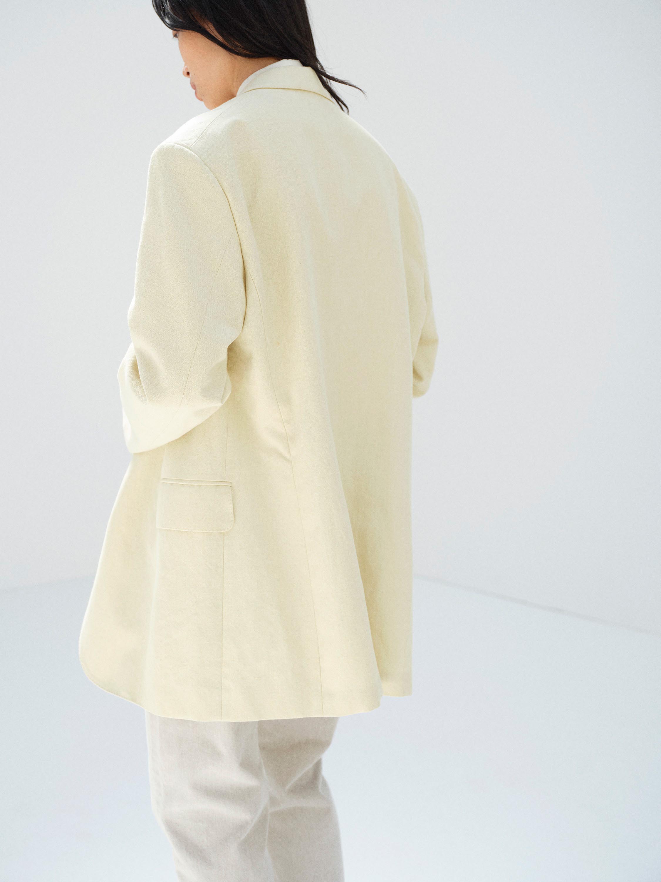 WOOL COTTON LINEN OX JACKET 詳細画像 LIME BEIGE 3