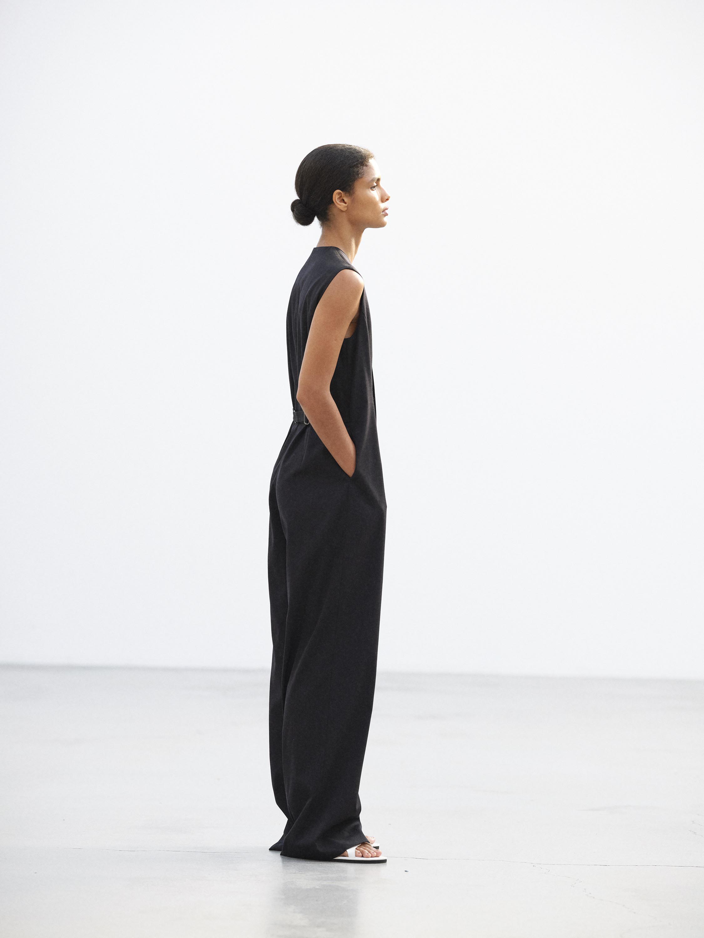 LIGHT WOOL MAX GABARDINE JUMPSUIT 詳細画像 TOP BLACK 2