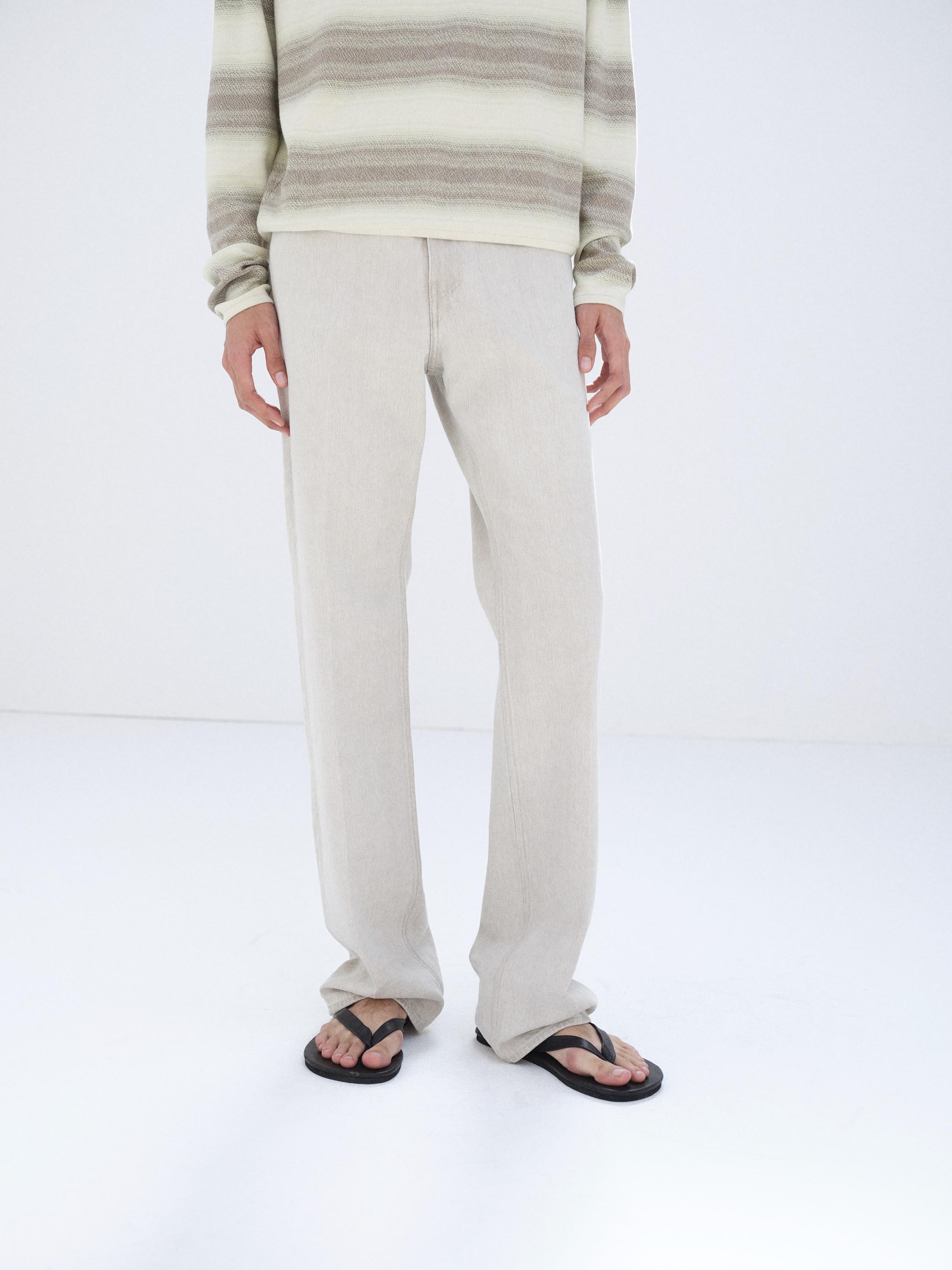 FADED HARD TWIST BROWN DENIM 5P PANTS 詳細画像 LIGHT GRAY 1