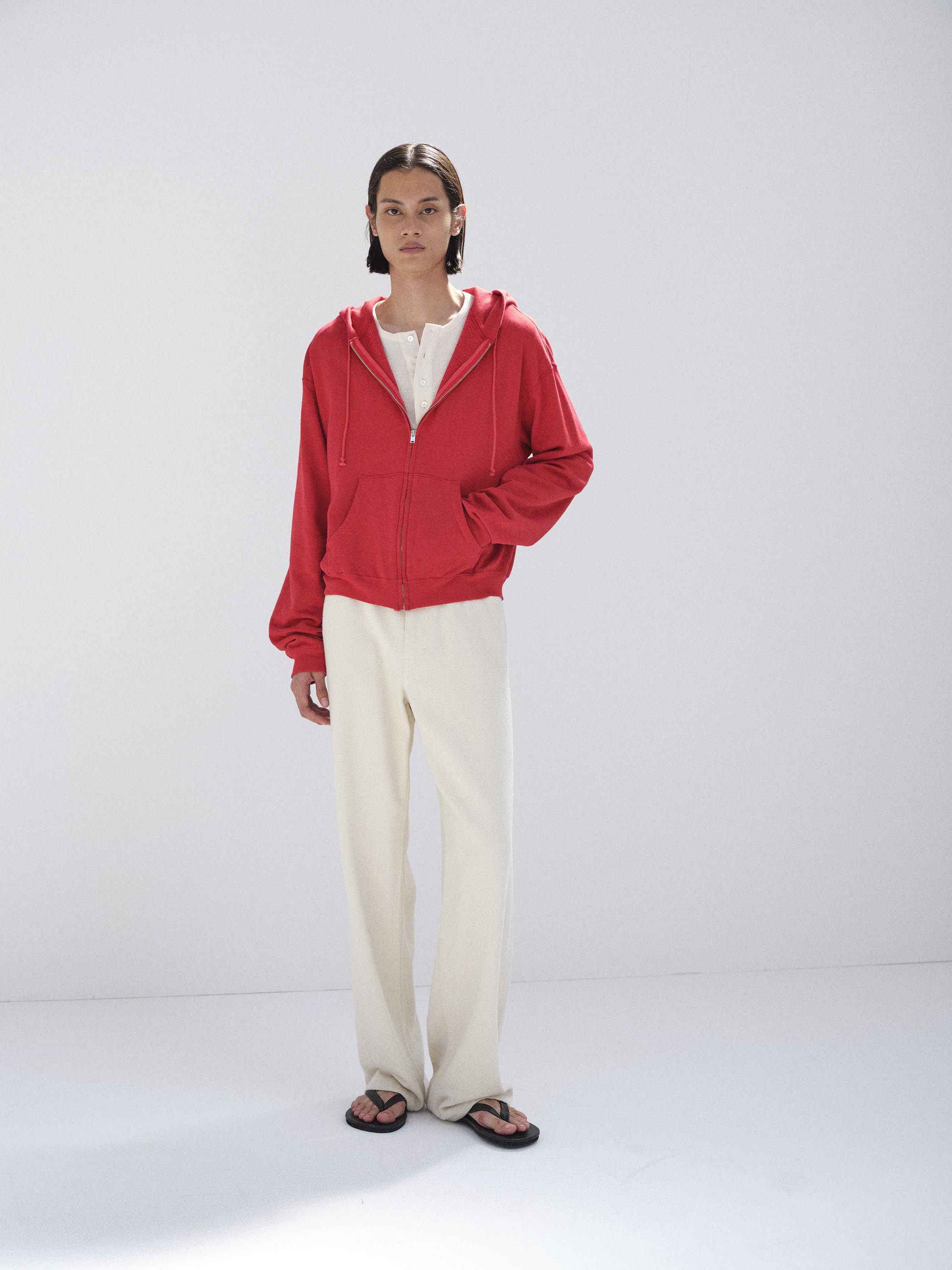 HIGH TWIST LIGHT SWEAT ZIP PARKA 詳細画像 RED 1