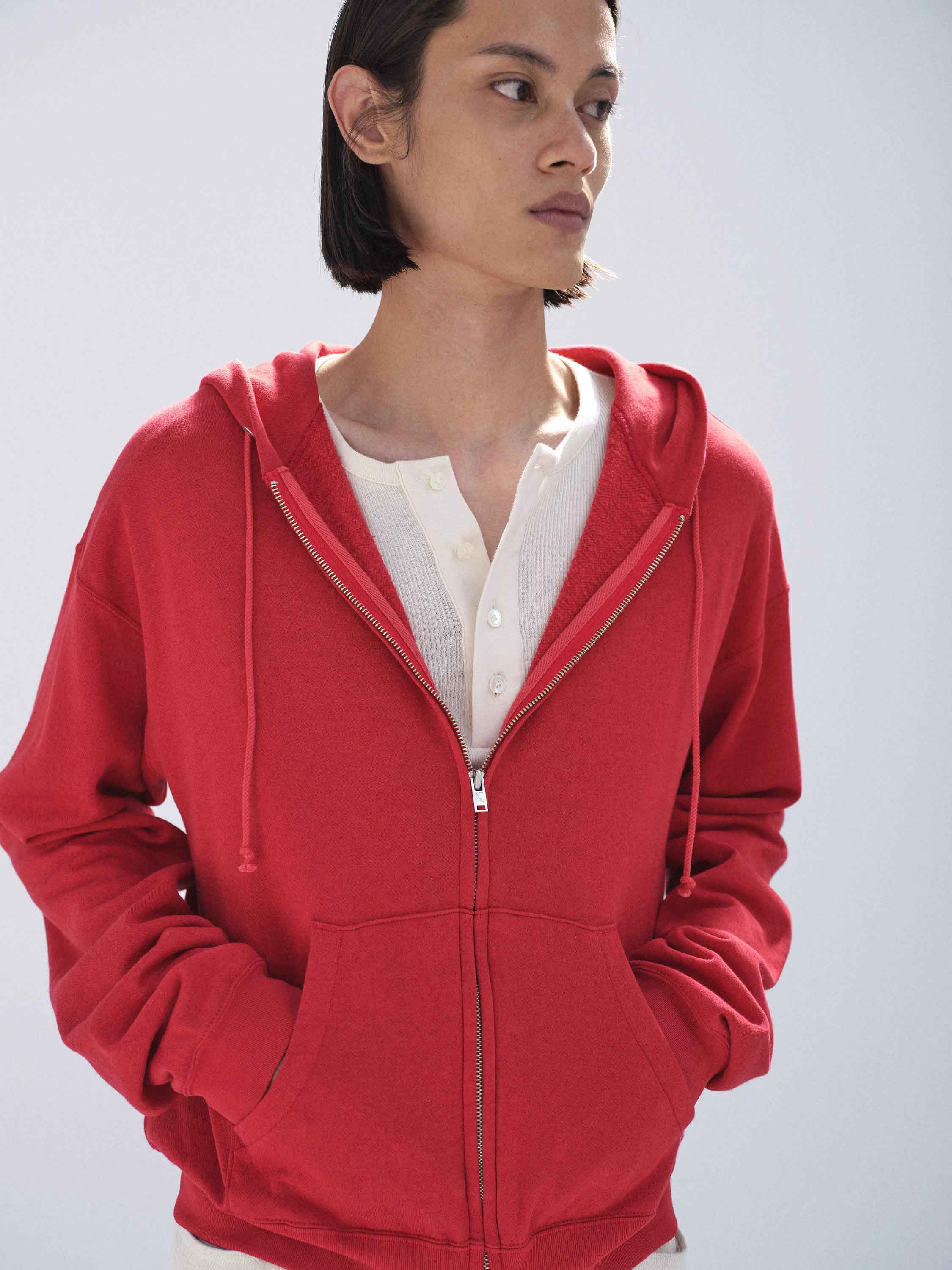 HIGH TWIST LIGHT SWEAT ZIP PARKA 詳細画像 RED 2