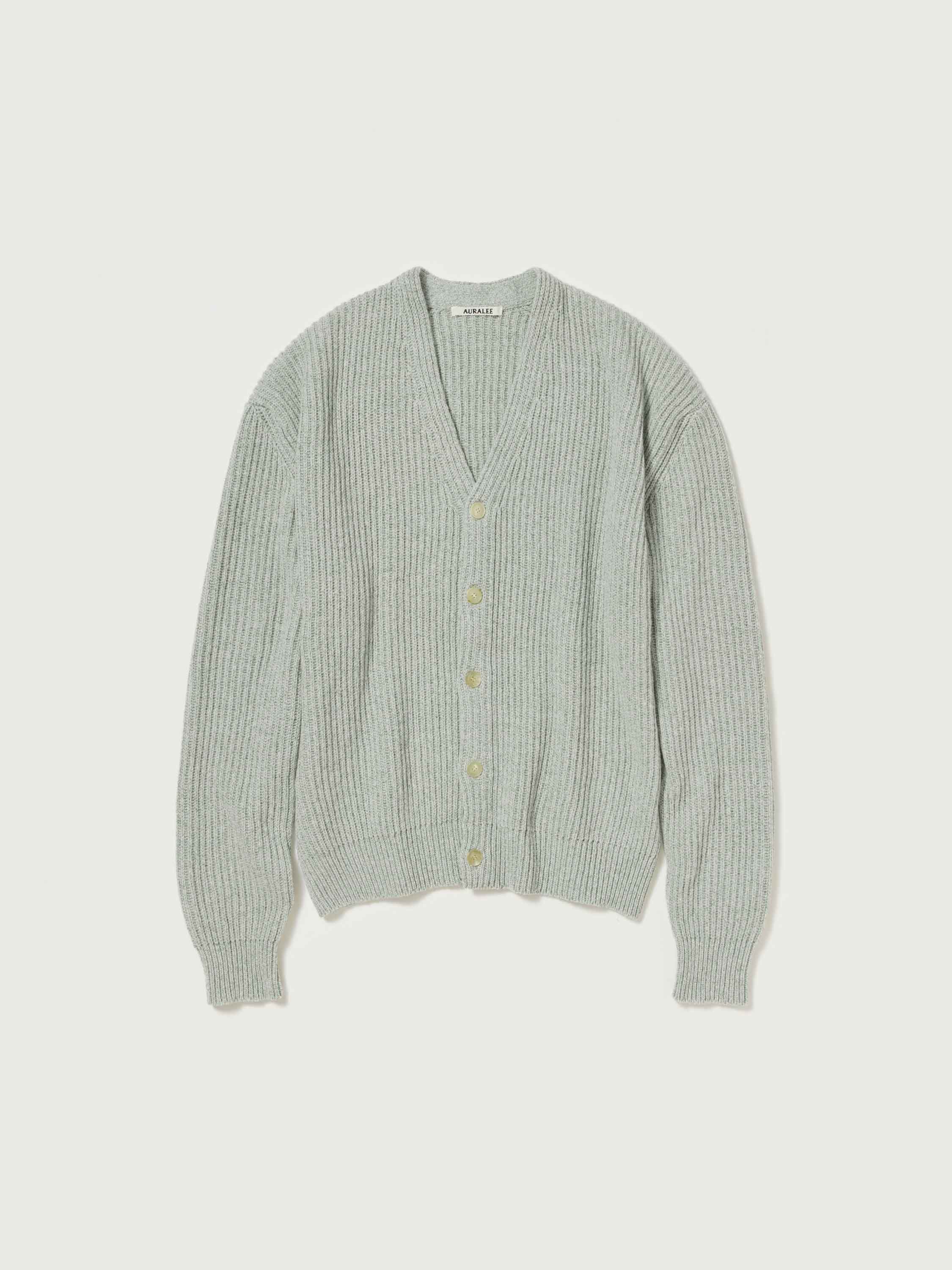 CASHMERE SILK MELANGE KNIT CARDIGAN 詳細画像 MIX MINT GRAY 5