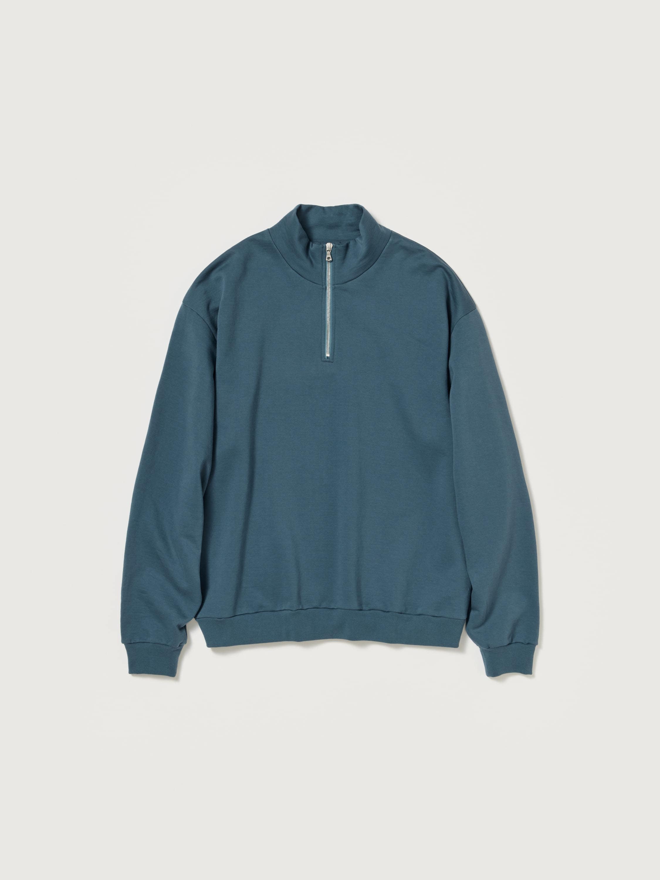 ELASTIC HIGH GAUGE SWEAT HALF ZIP P/O - AURALEE Official Website