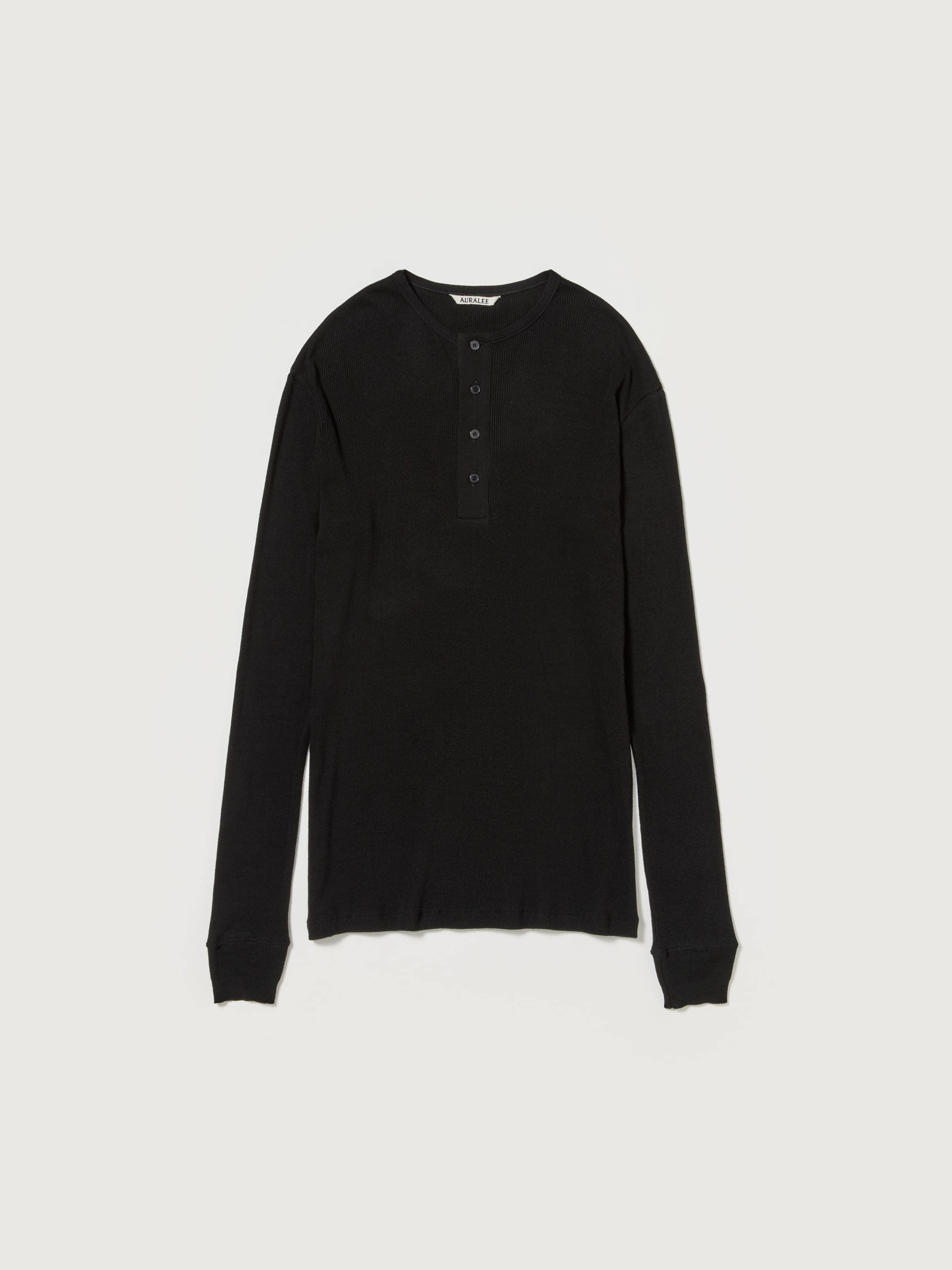 ORGANIC SOFT RIB HENLEY NECK P/O 詳細画像 BLACK 1