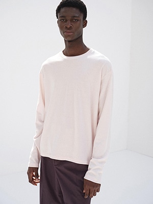 BRUSHED ORGANIC COTTON JERSEY L/S TEE