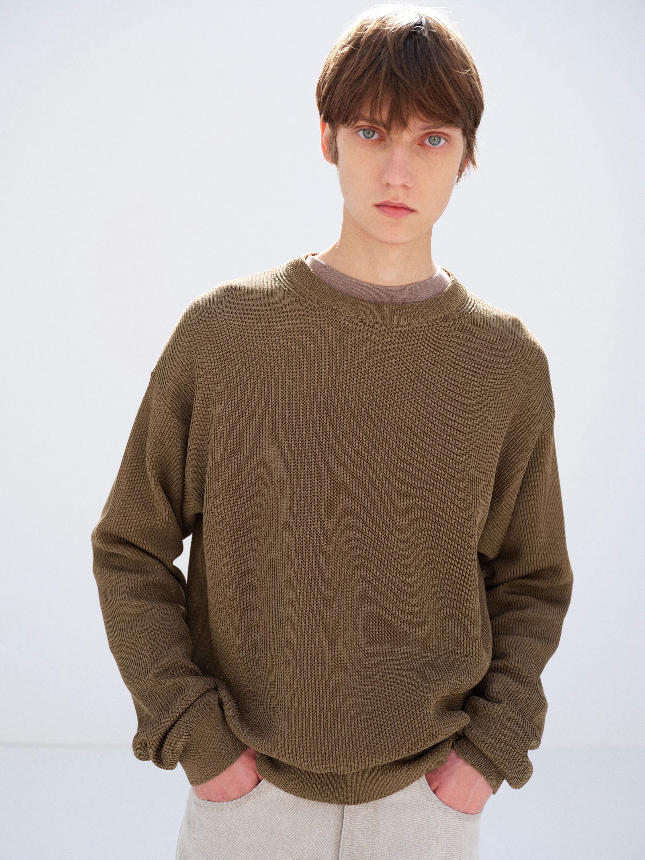 FLAT YARN RIB KNIT P/O 詳細画像 LIGHT BROWN 2